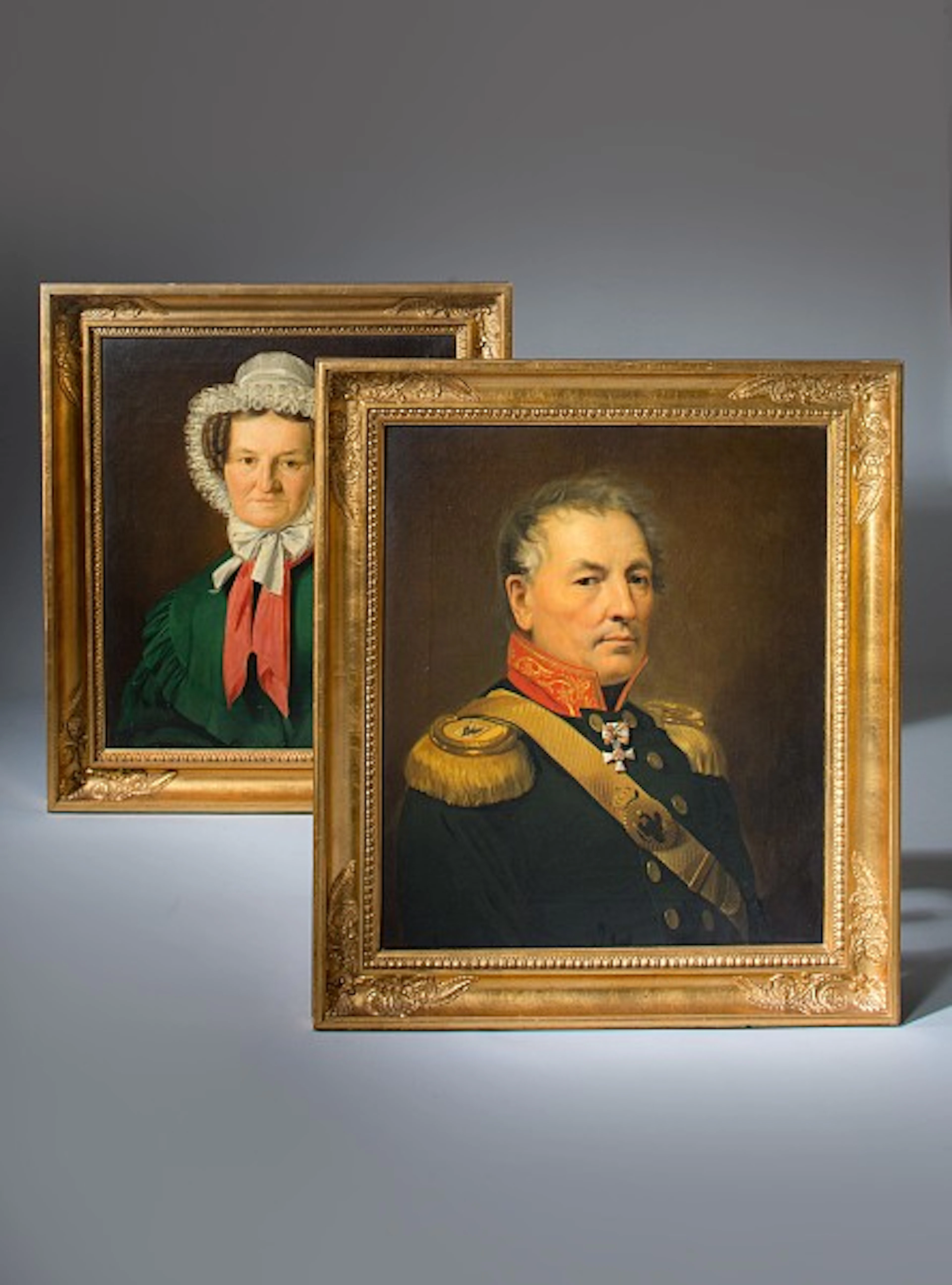 Paar Biedermeier-Gemälde
