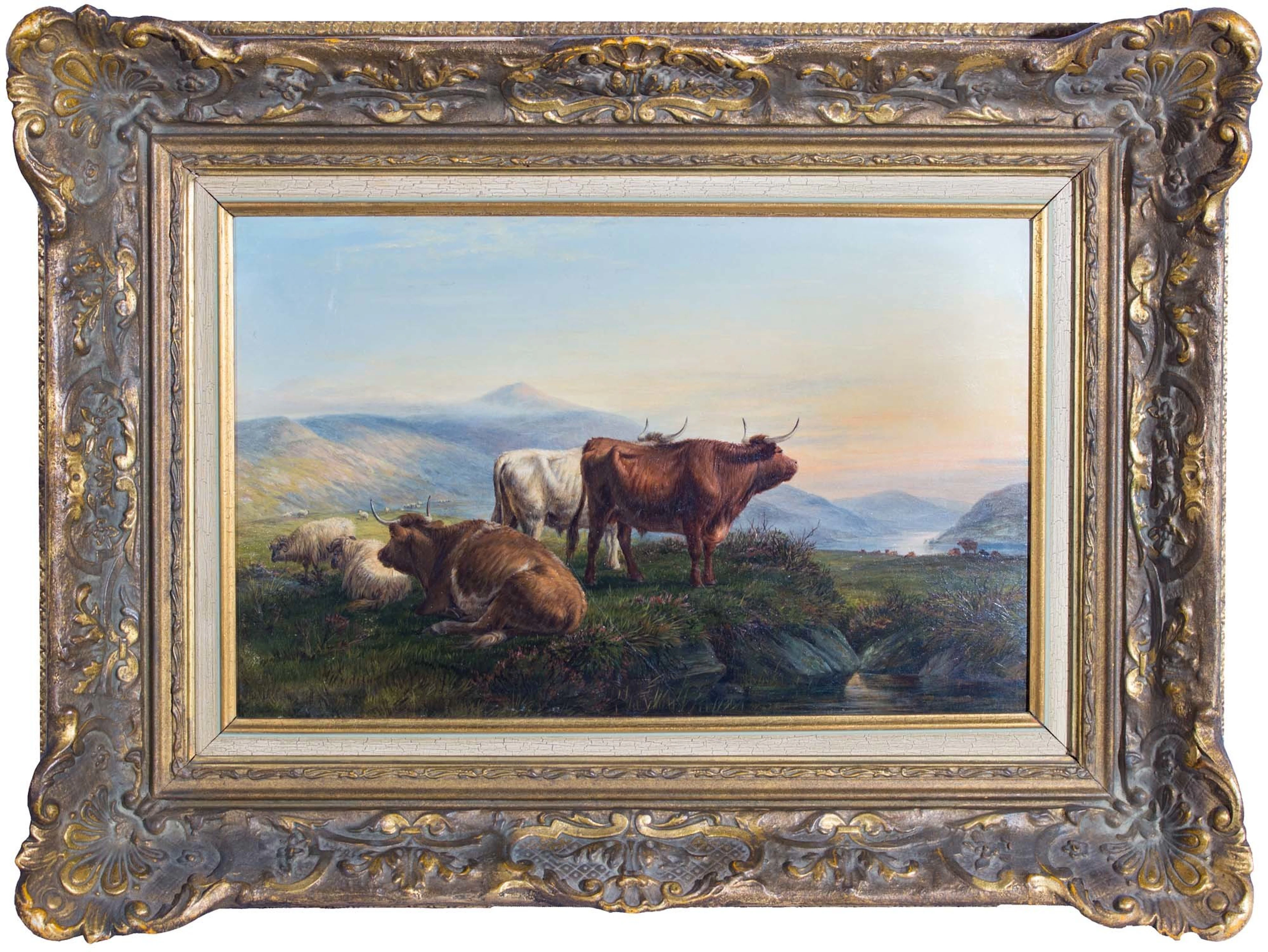 WILLIAM LUKER D. Ä., 1828 - 1905 (TÄTIG IN LONDON UND FARINGDON). RINDER IN DEN HIGHLANDS.