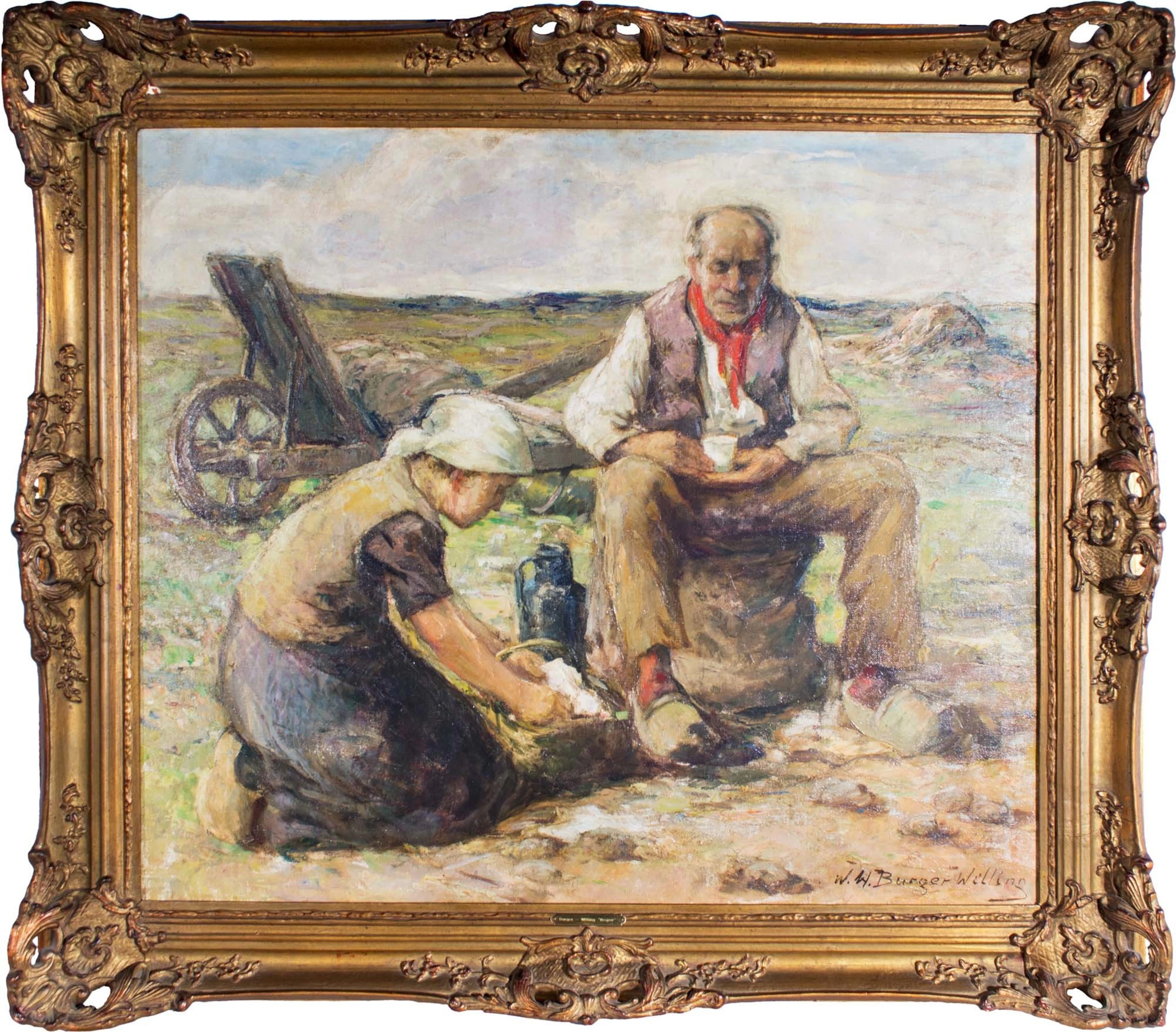 WILLI HEINRICH BURGER-WILLING. Untermaubach Rast auf dem Felde.