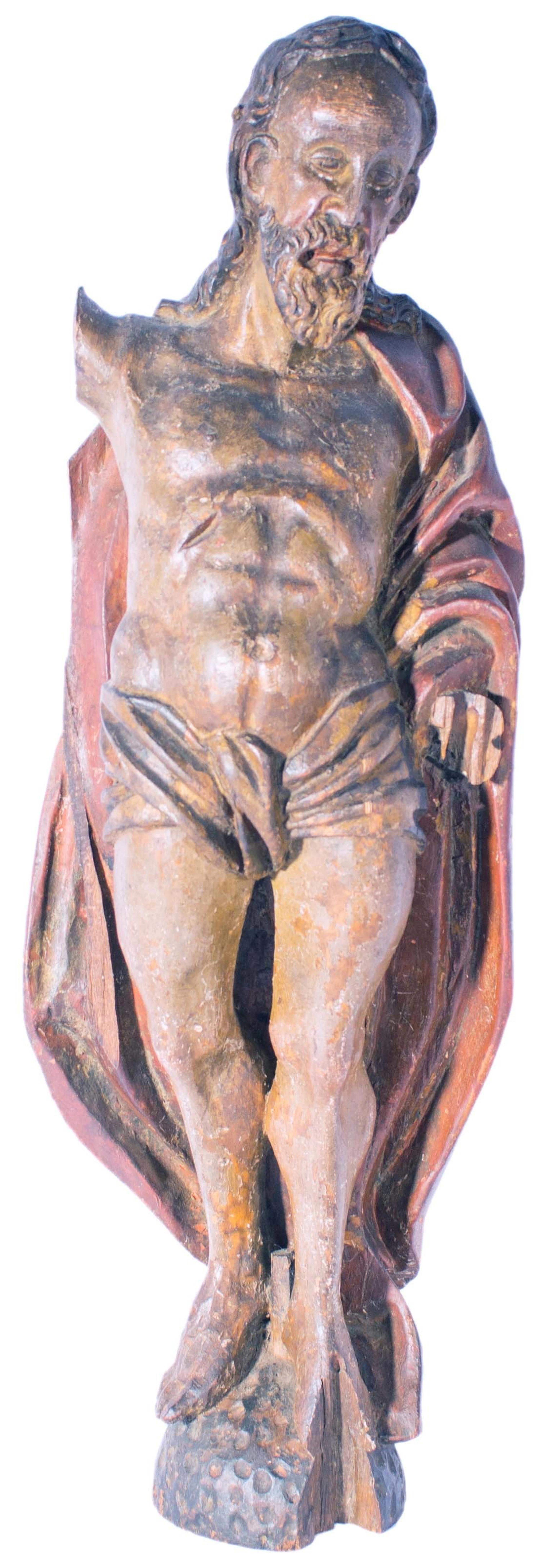 UNBEKANNTER KÜNSTLER. Auferstandener Christus, Lindenholz, mitteldeutsch, 17. Jh.