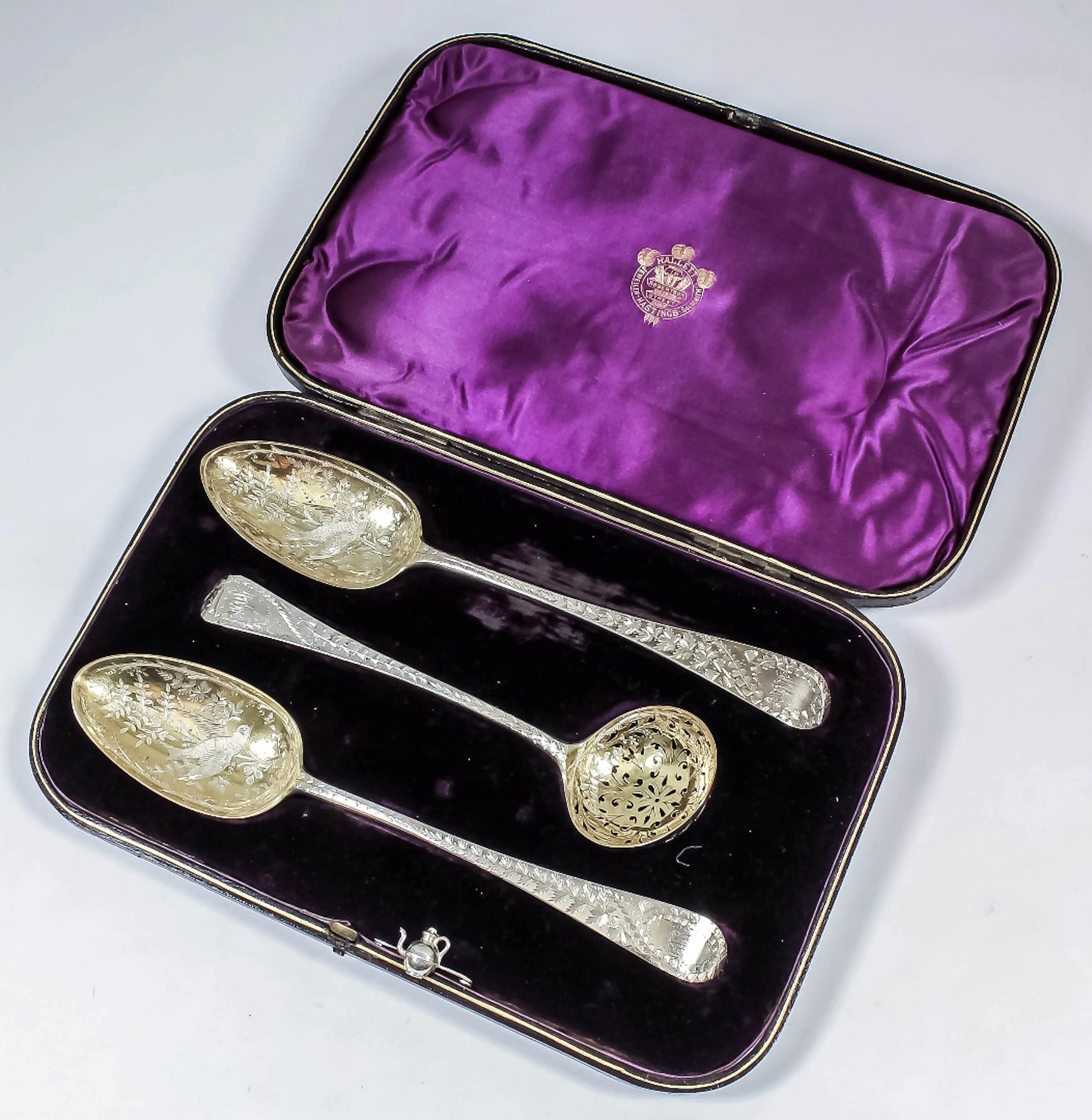 A pair of George III silver and silver gilt table spoons