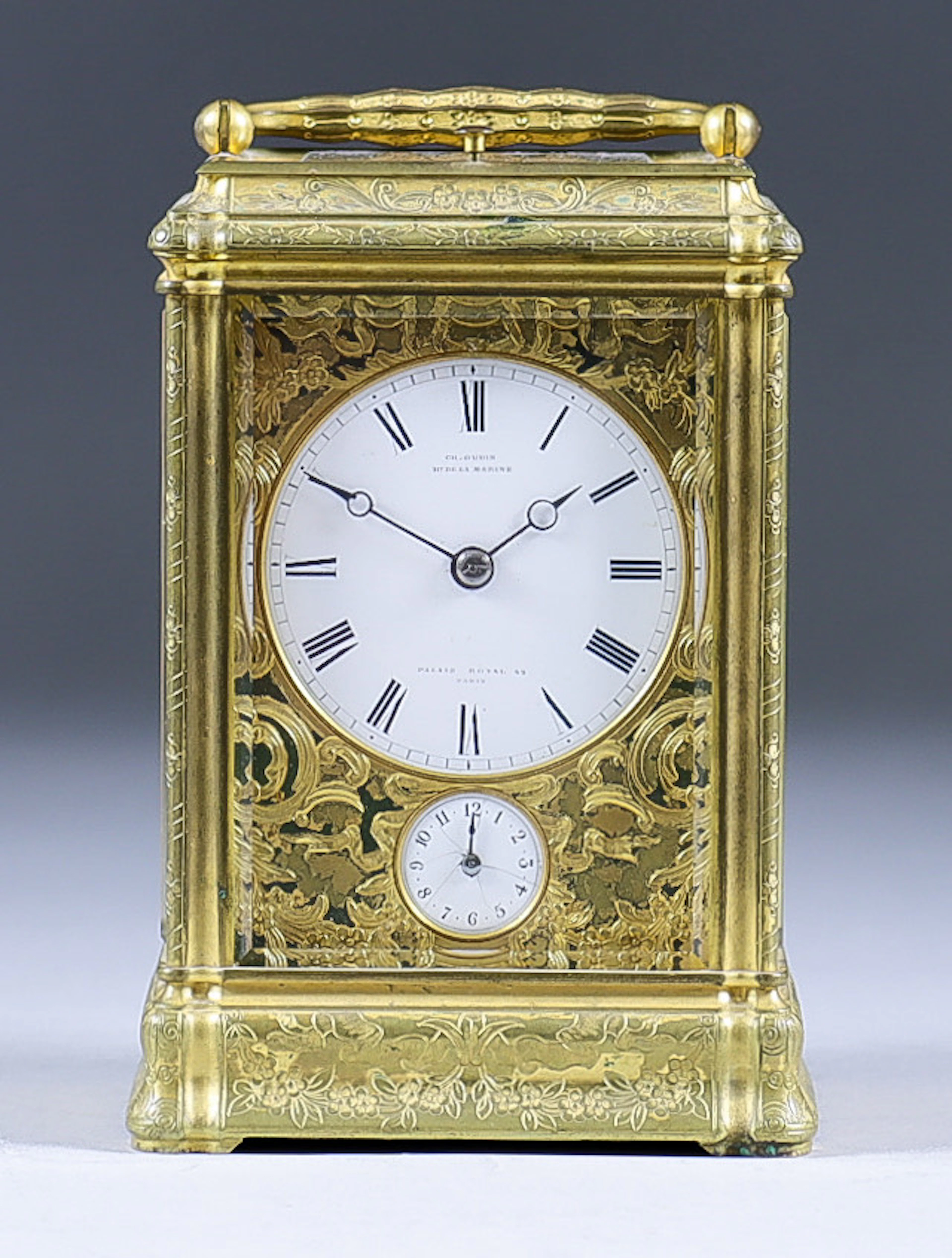 A Late 19th Century Gilt Brass Cased Carriage Clock