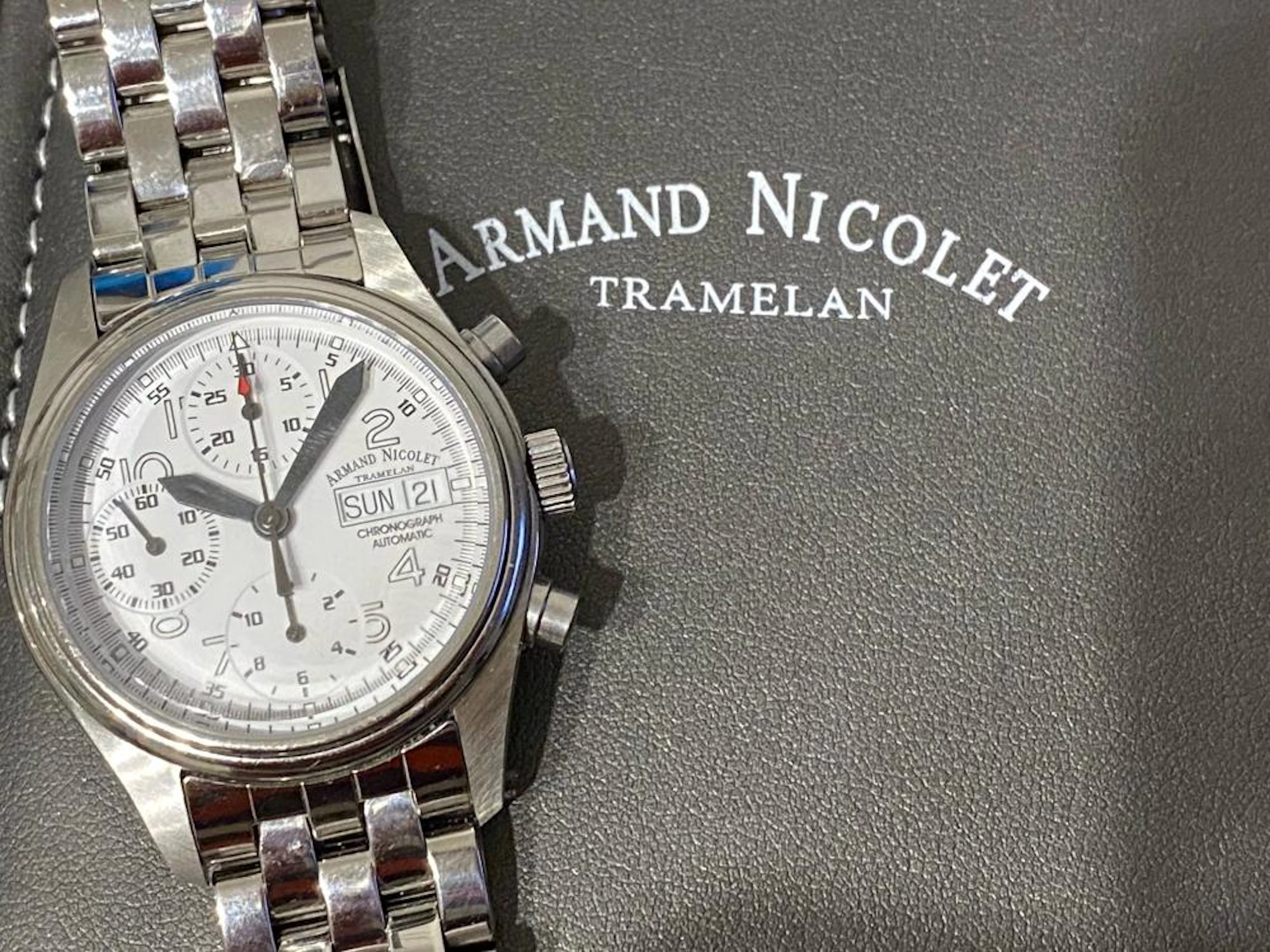 A gent's stainless steel Armand Nicolet 'Tramelan'...