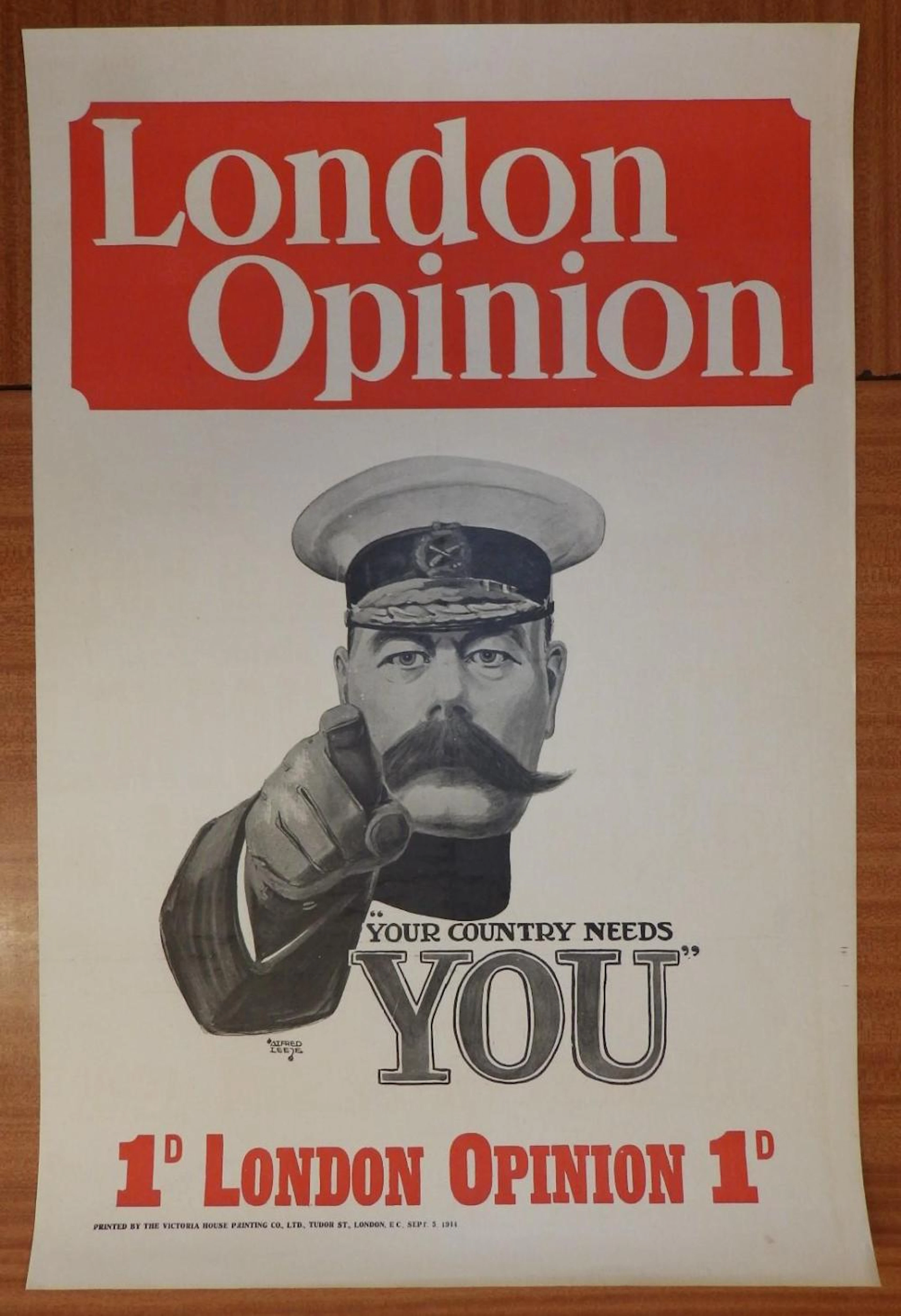 A rare London Opinion newstand WWI recruiting poster by Alfred Leete - 'You