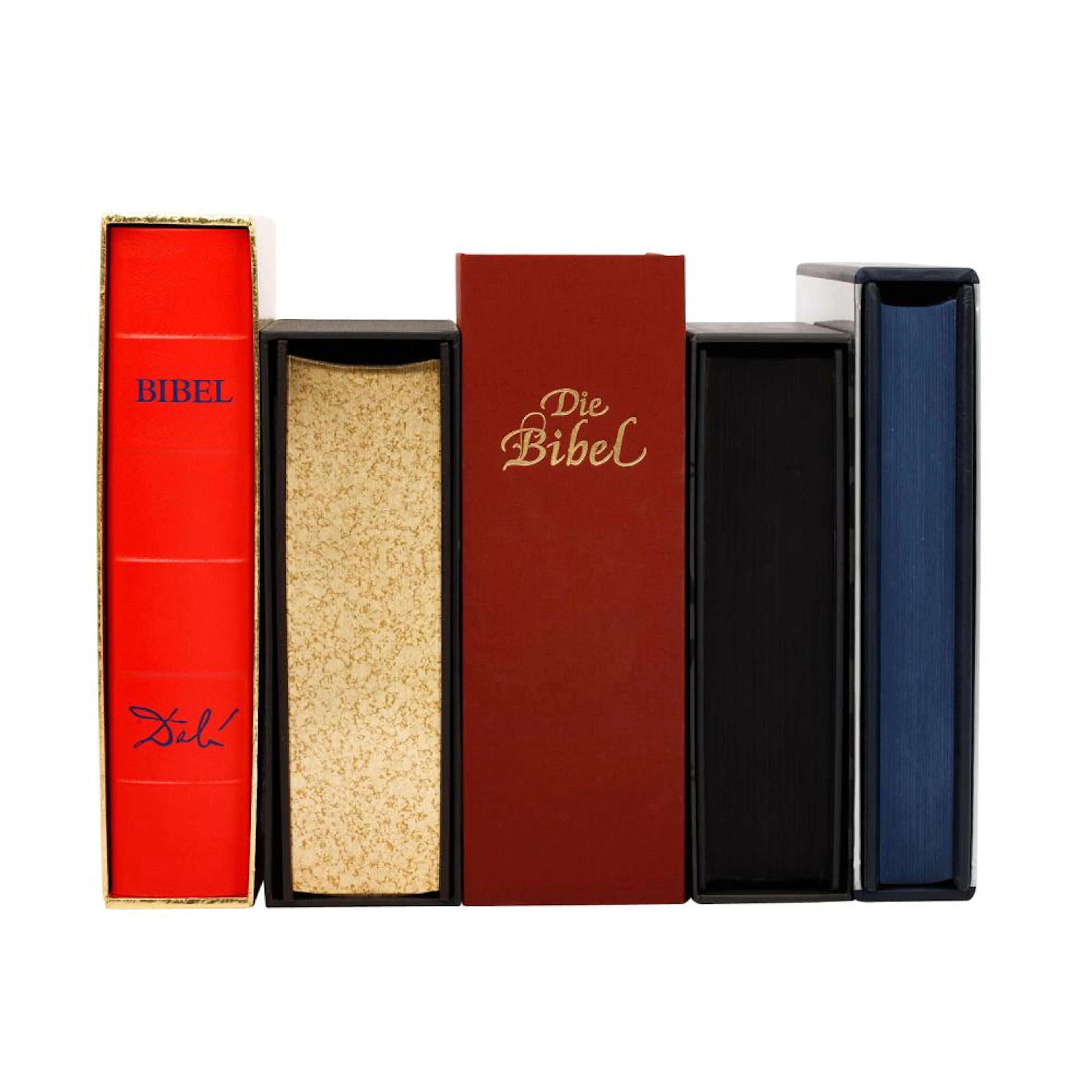 CONVOLUT 5 Bibles, ill. by Chagall, Dali, Hundertwasser, Rembrandt, icons,