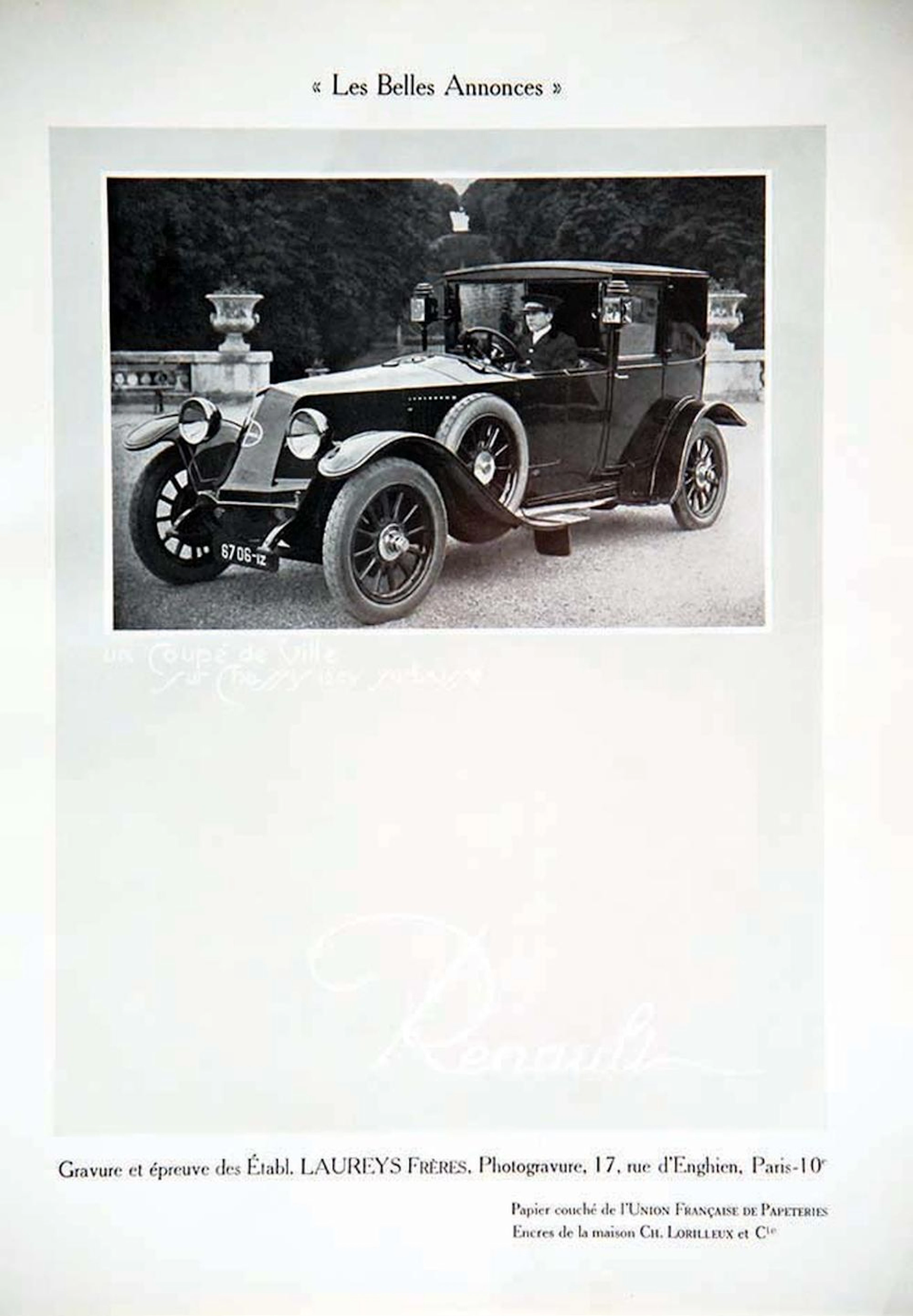 Renault "Les Belles Annonce" un Coupé de Ville sur 12 cv Su