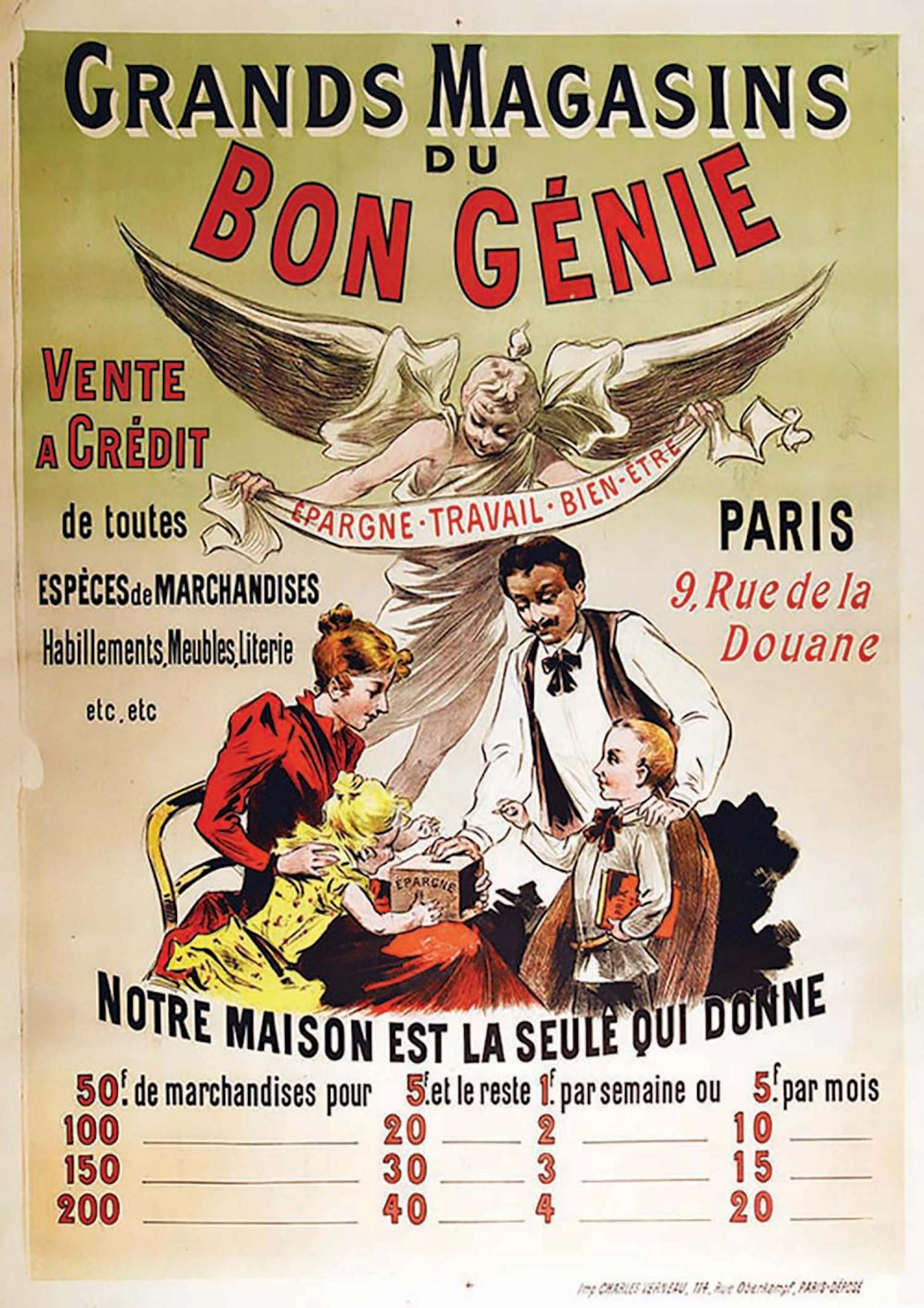 Vente à Crédit - Epargne Travail Bien être -Grands Magasins du Bon Génie