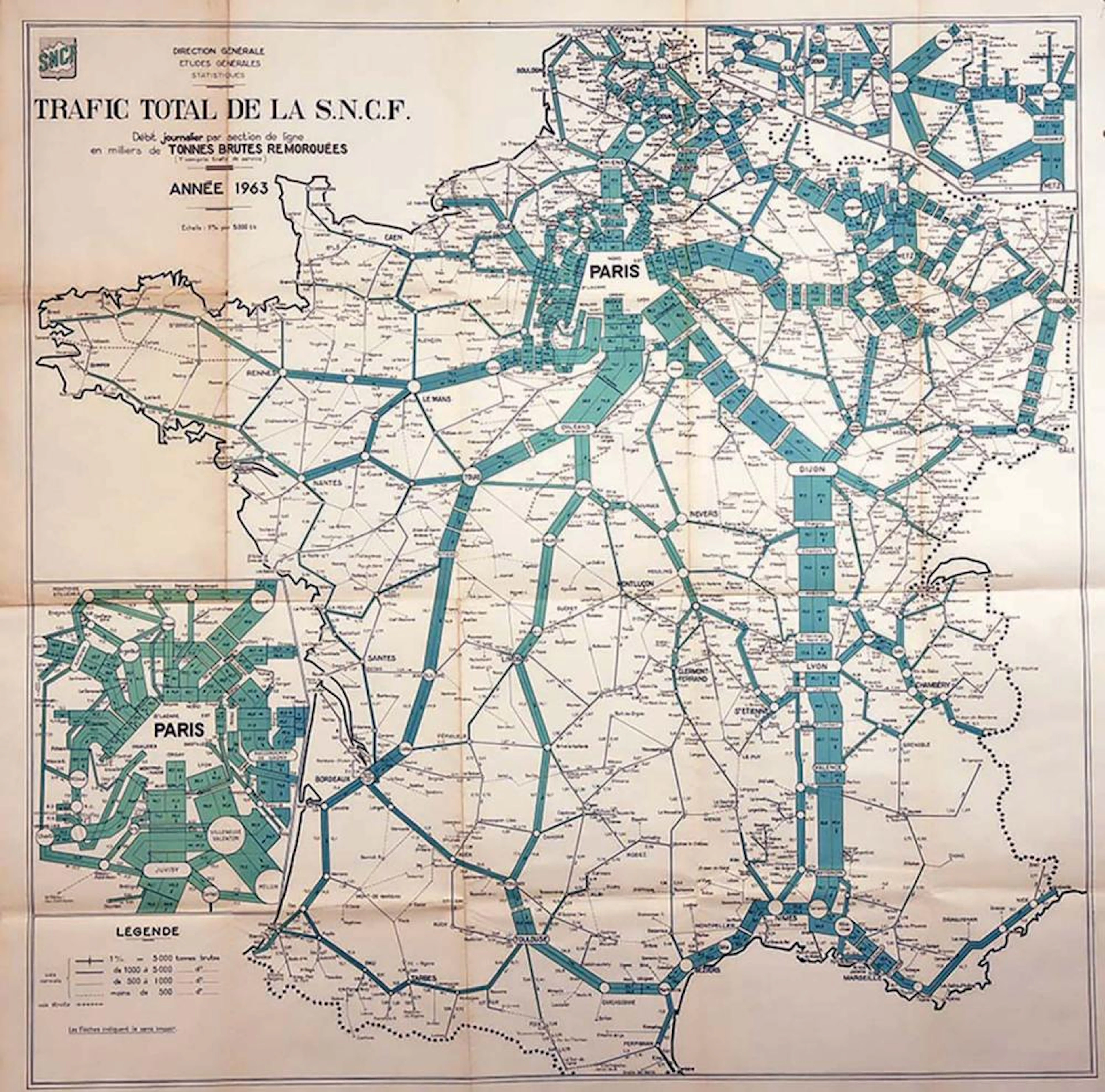 Trafic Total SNCF Année 1963