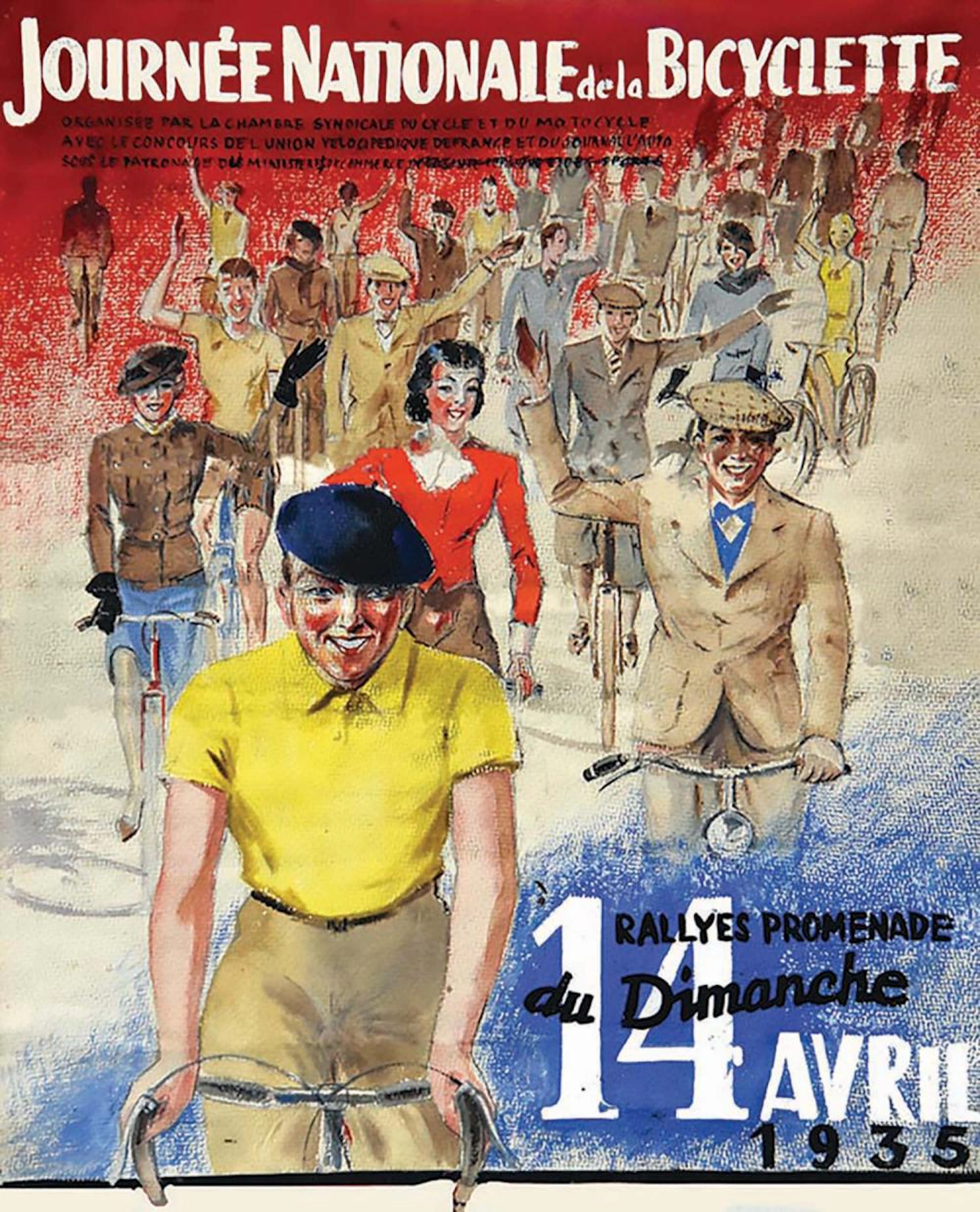 Journée Nationale de la Bicyclette 14 avril Gouache