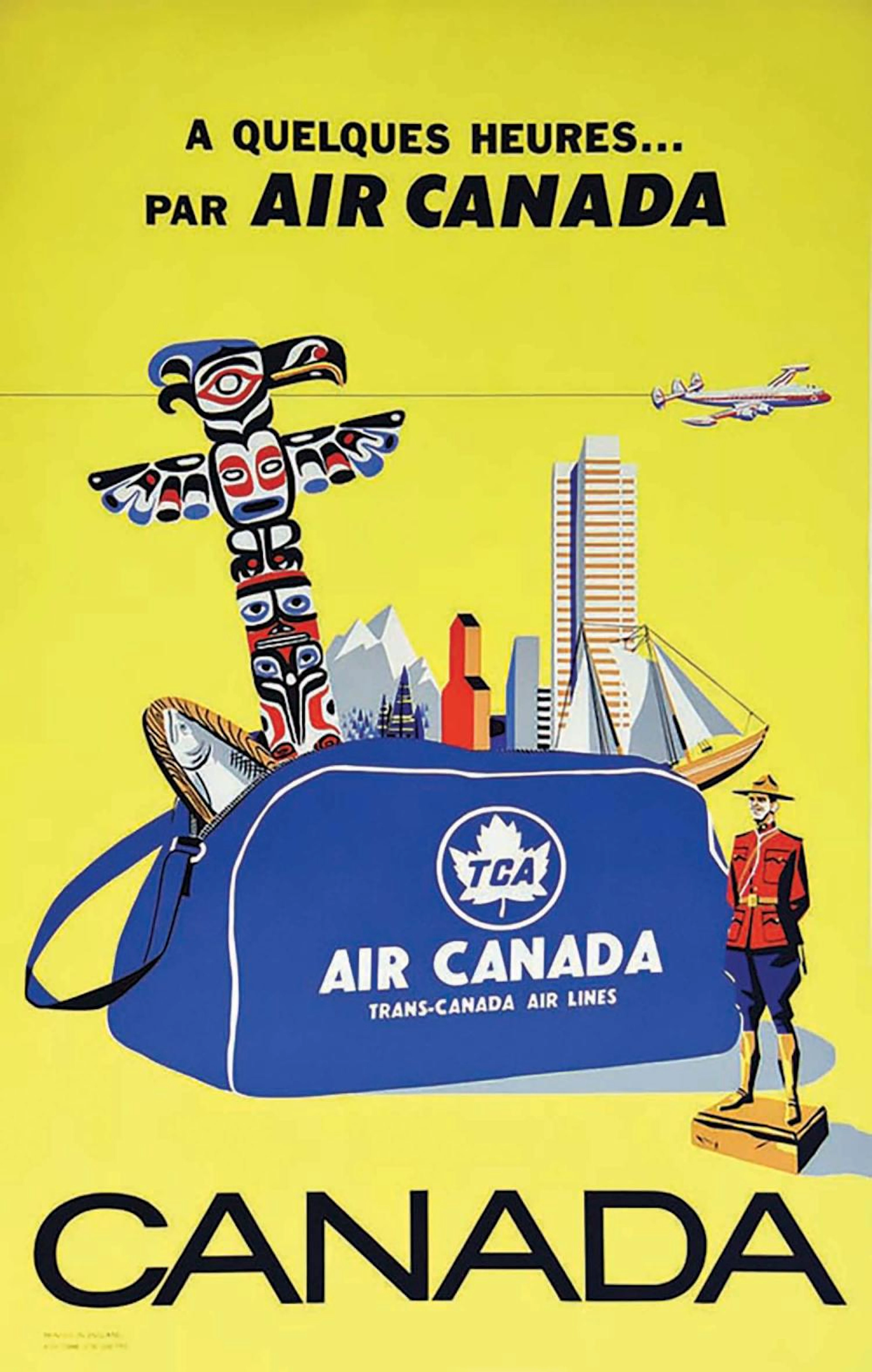 Air Canada A quelques heures Canada affiche en rérigraphie / Poster in sérigraph