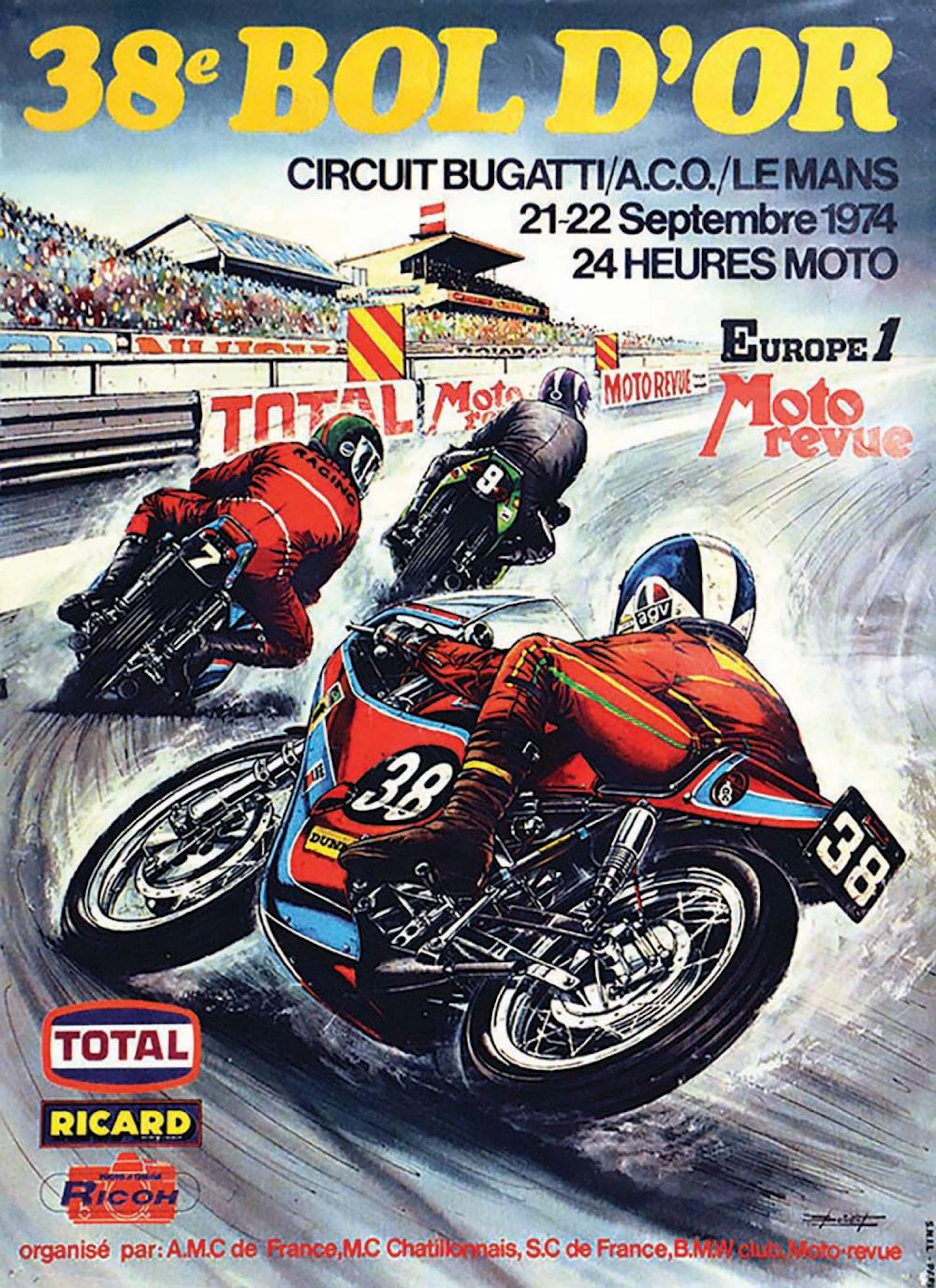 Bol D'Or Circuit Bugatti Le Mans 21 22 Septembre 1974 - 24 Heures Moto