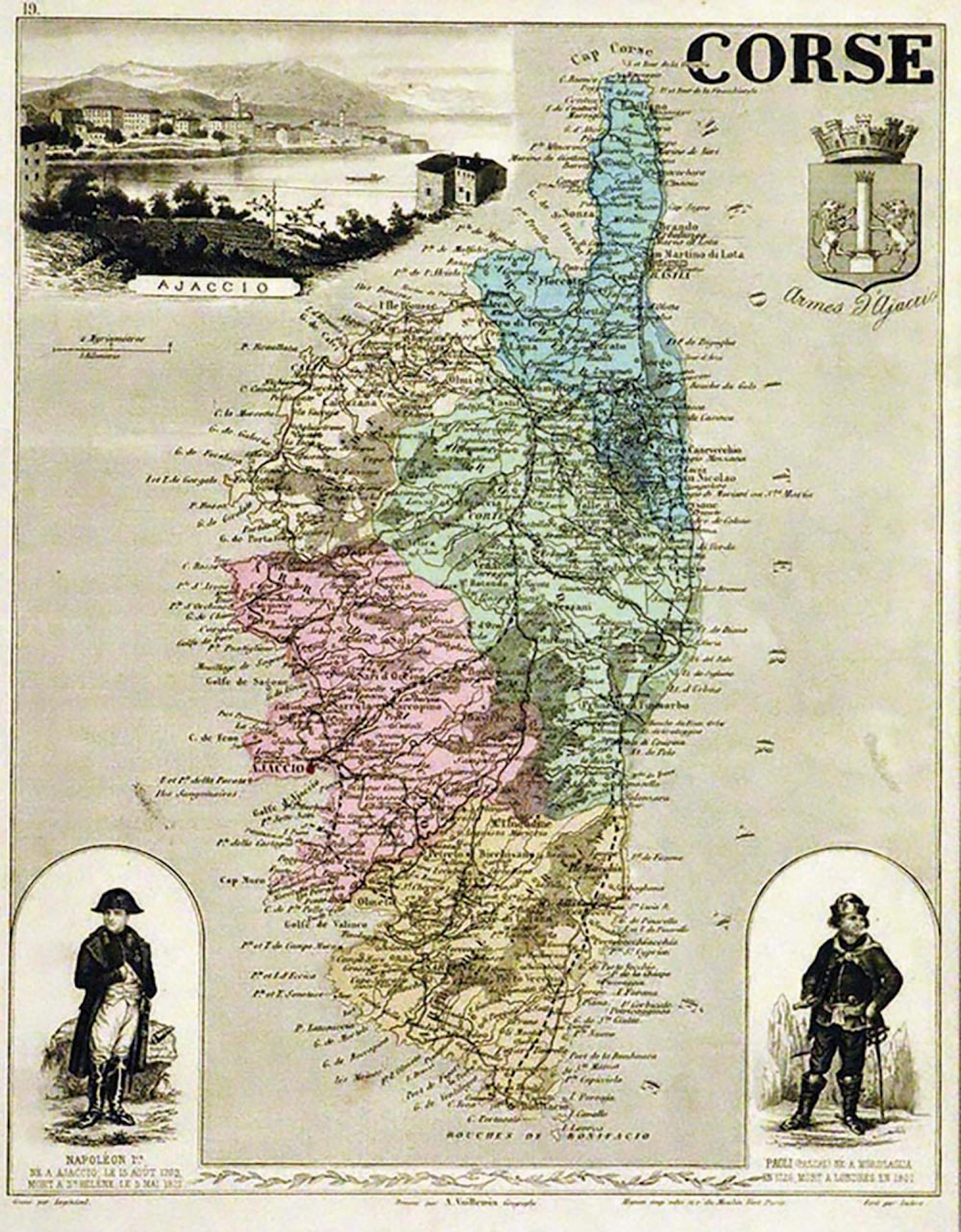 Carte de Corse Napoléon 1 er Paoli