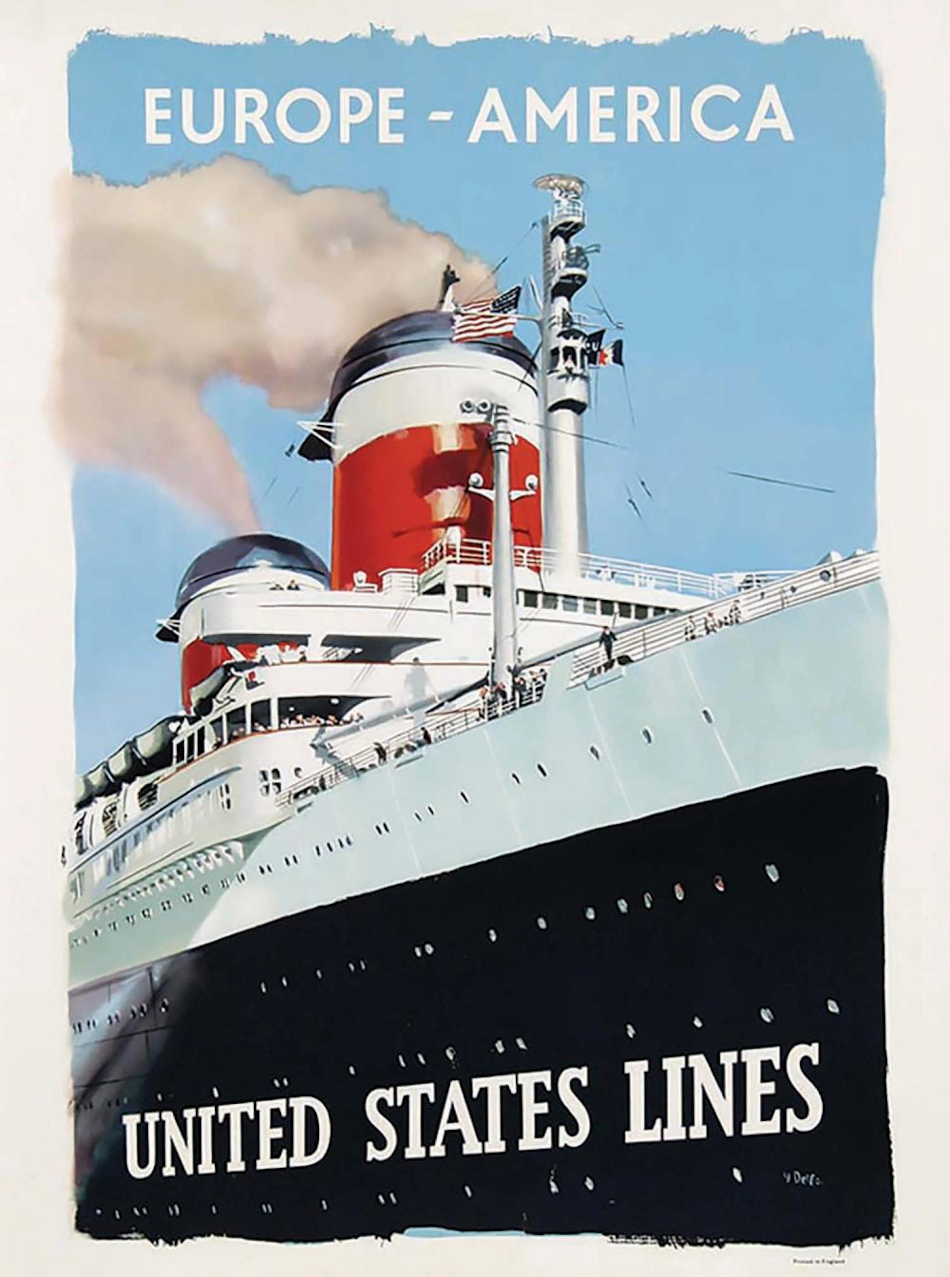 United States Lines Europe-America SS United States ( Le...