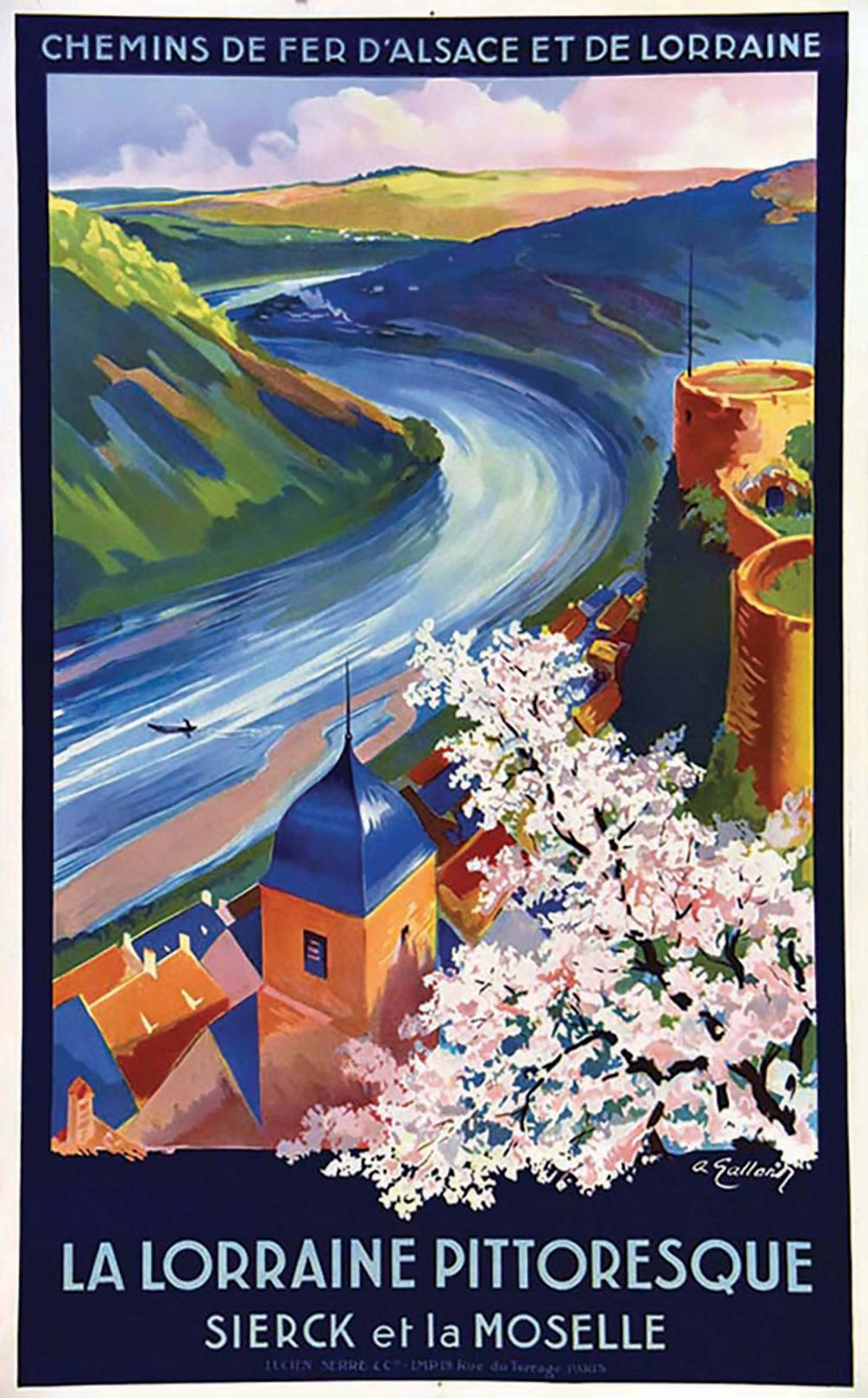 Sierck et la Moselle Rare Affiche / Rare poster