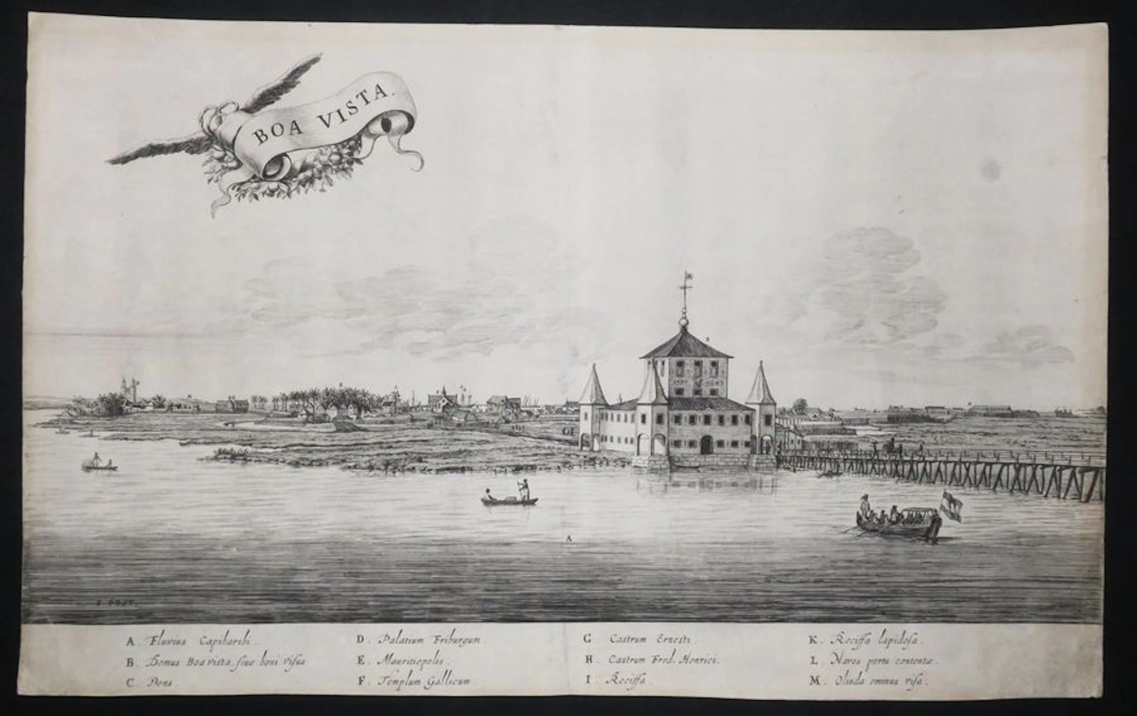 BRESIL - VUE de "BOAVISTA". c.1645. Gravure... - Lot 19 - Eric Caudron
