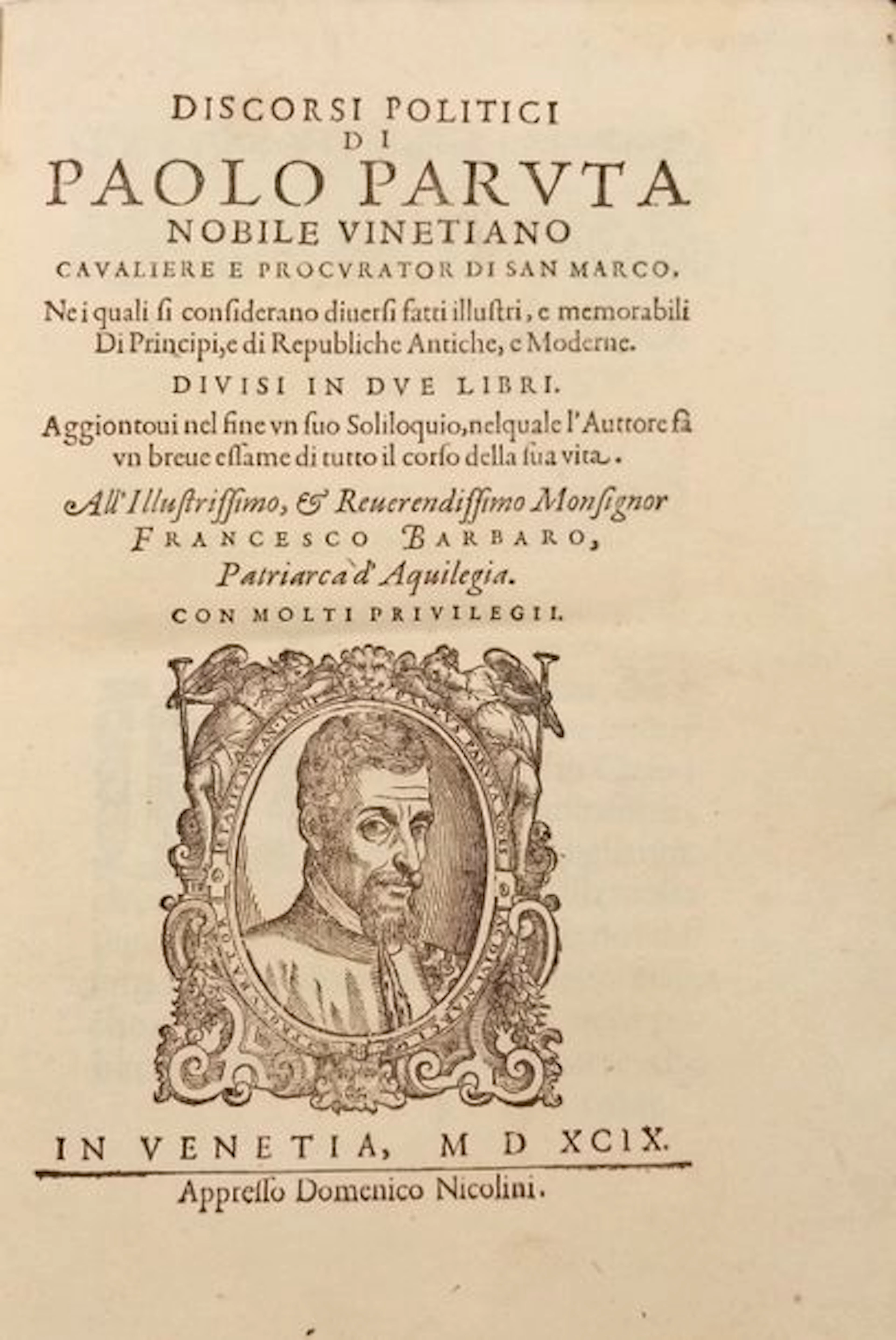 PARUTA (Paolo) Discorsi politici, ne i quali... - Lot 268 - Eric Caudron