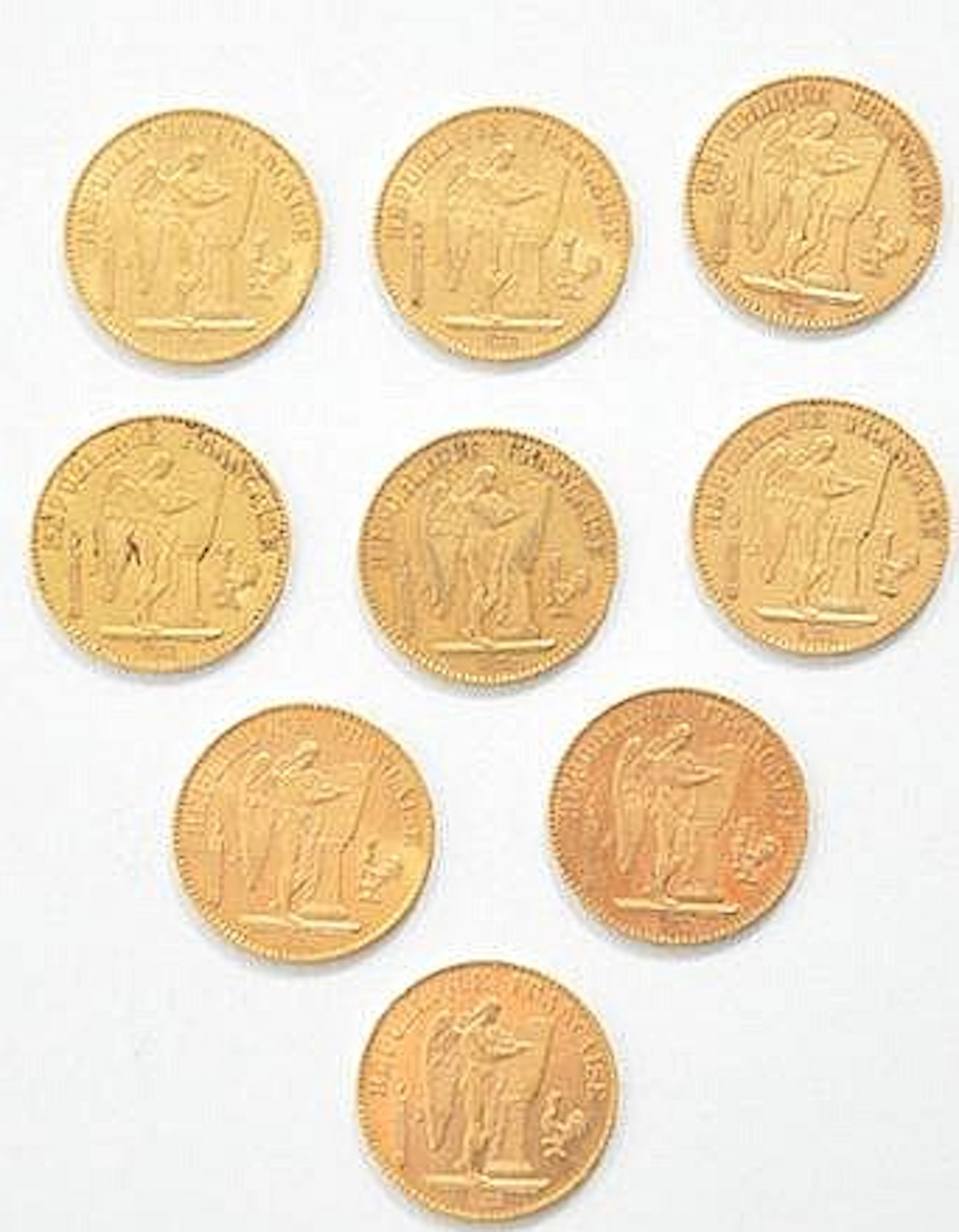 France - 20 frs Or - Génie - Troisième République - 9 pièces