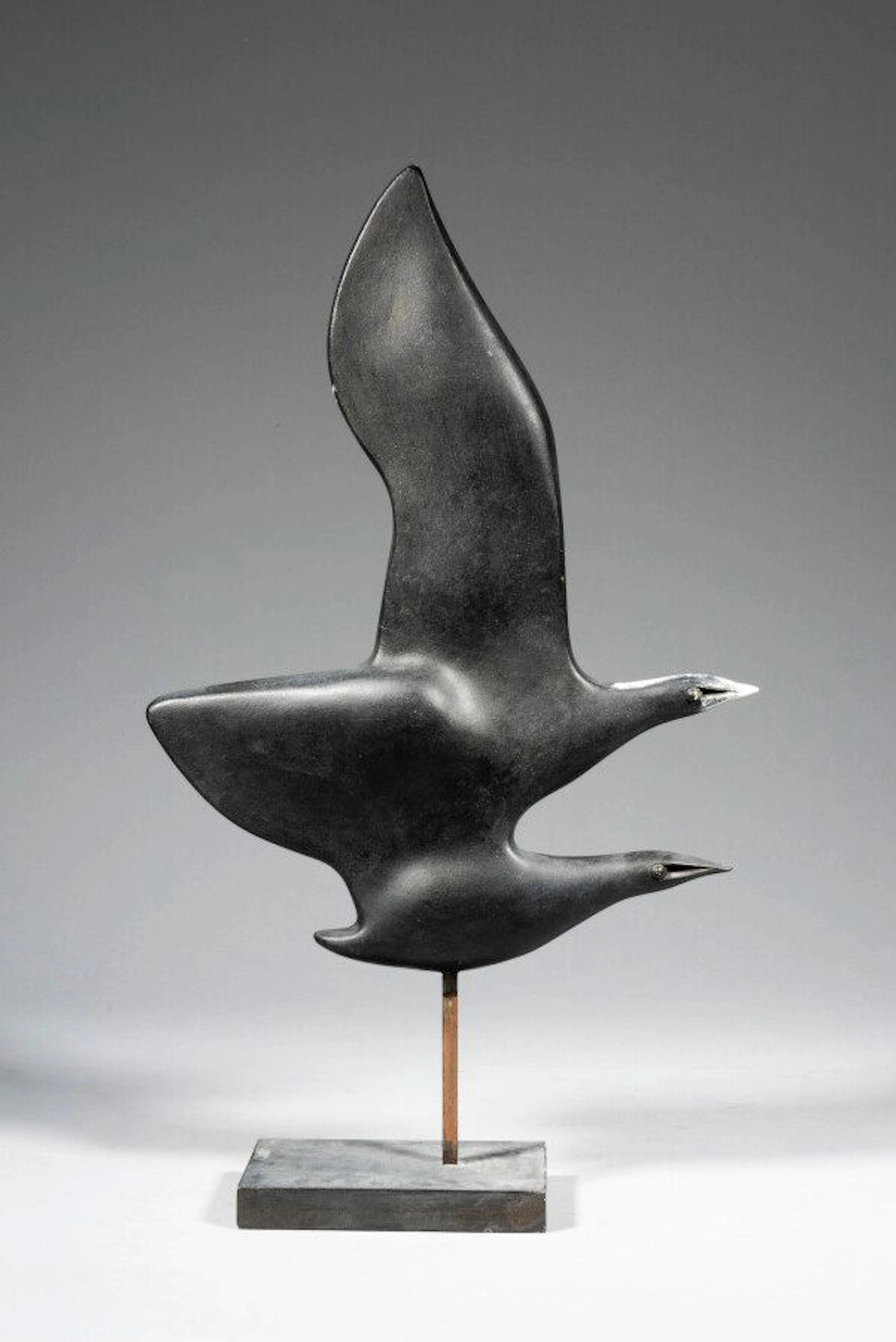 LHOSTE Envol, deux oiseaux plats Plâtre... - Lot 117 - Eve