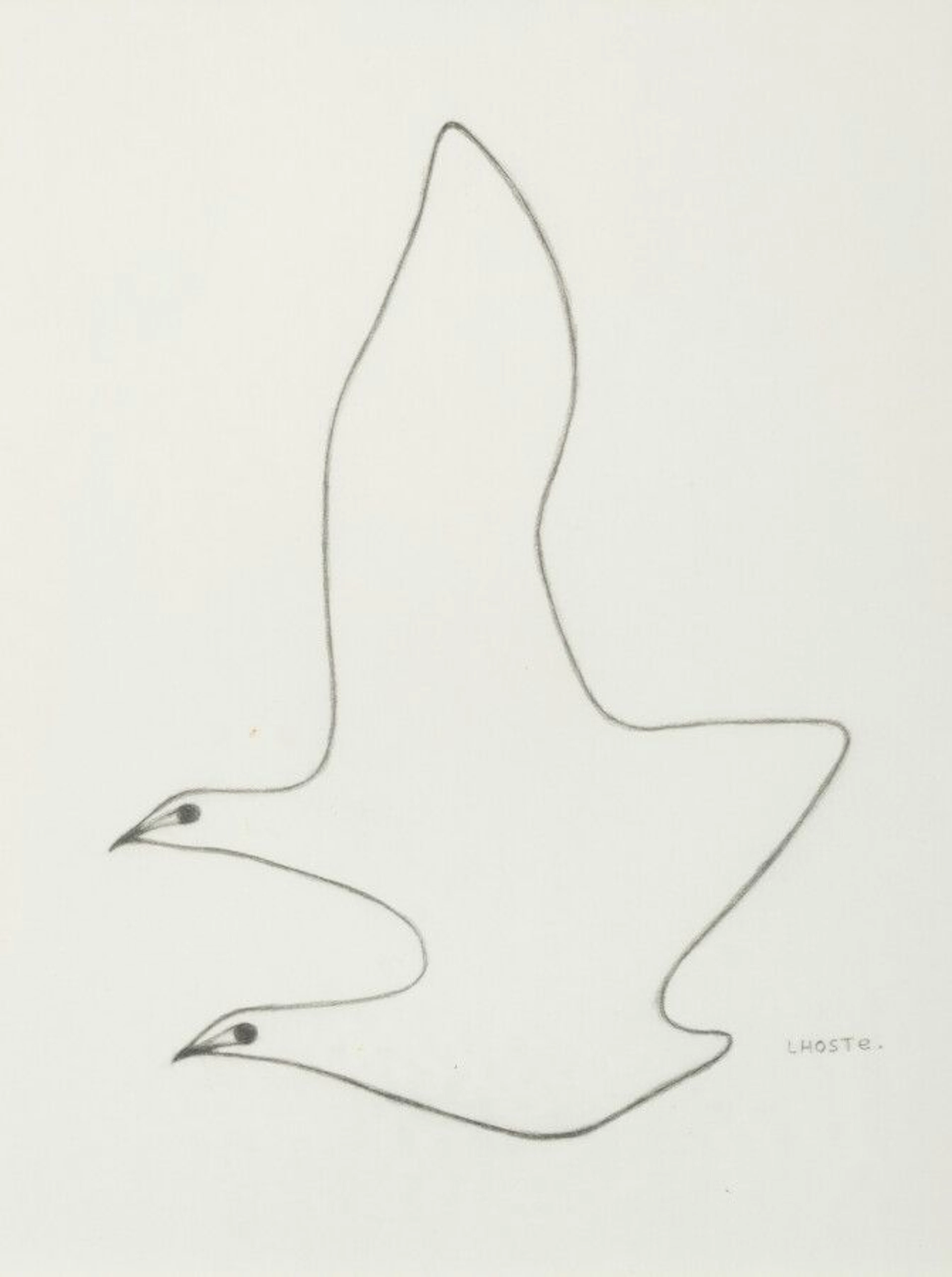 LHOSTE Oiseaux Trois Fusains signés en... - Lot 270 - Eve