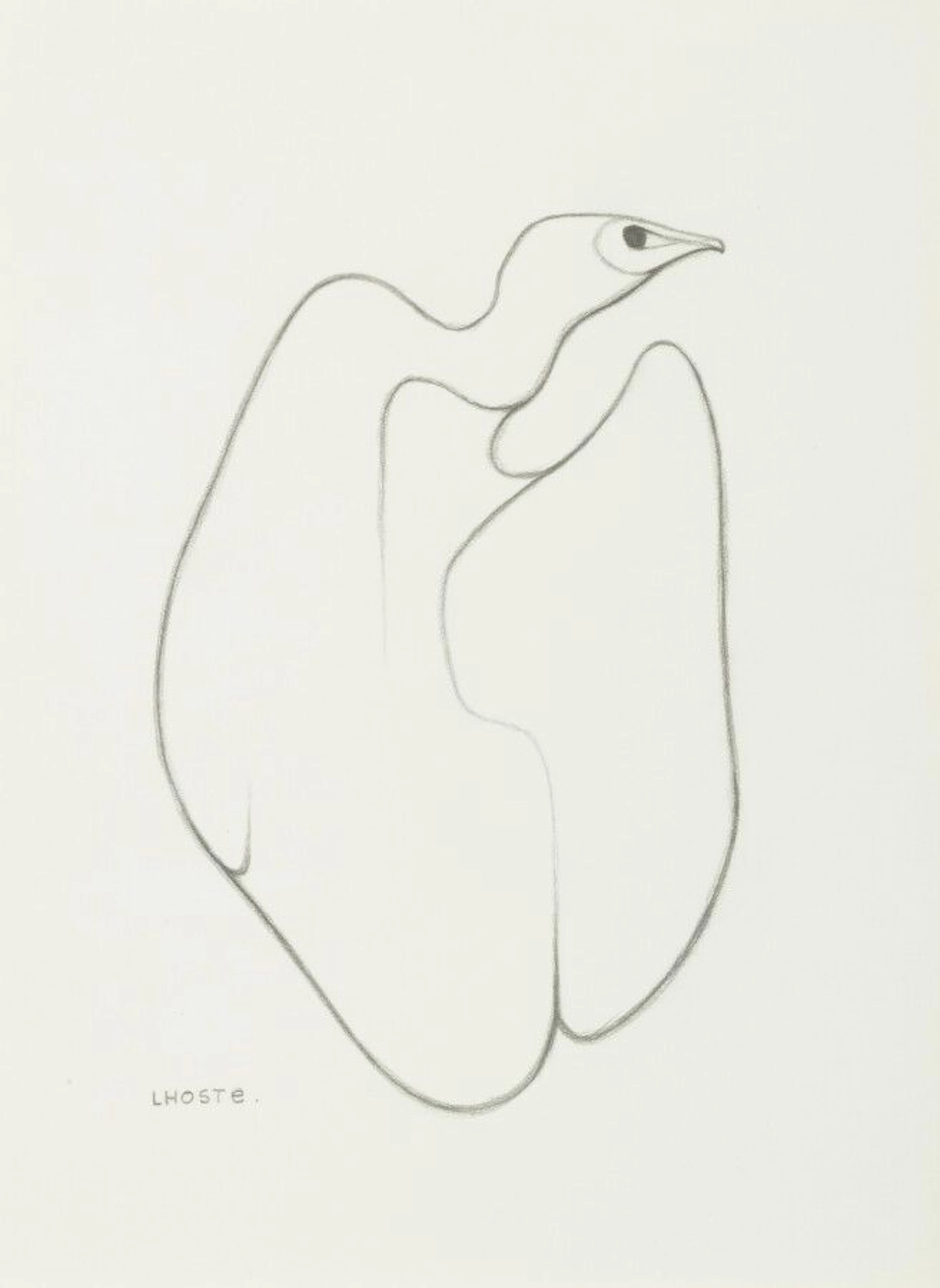 LHOSTE Oiseaux Trois fusains signés en... - Lot 273 - Eve
