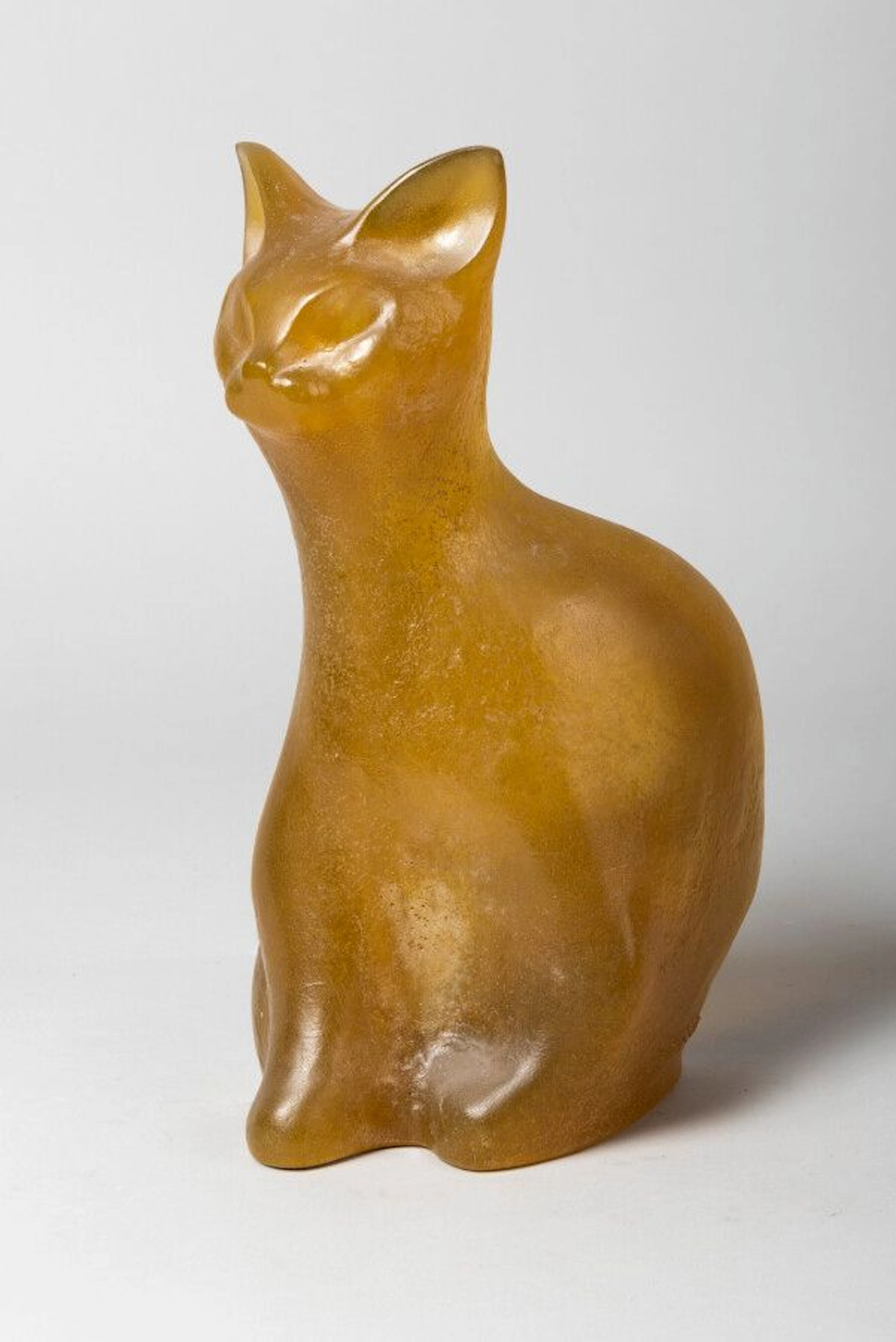LHOSTE Chat Pâte de verre jaune, éditions... - Lot 335 - Eve