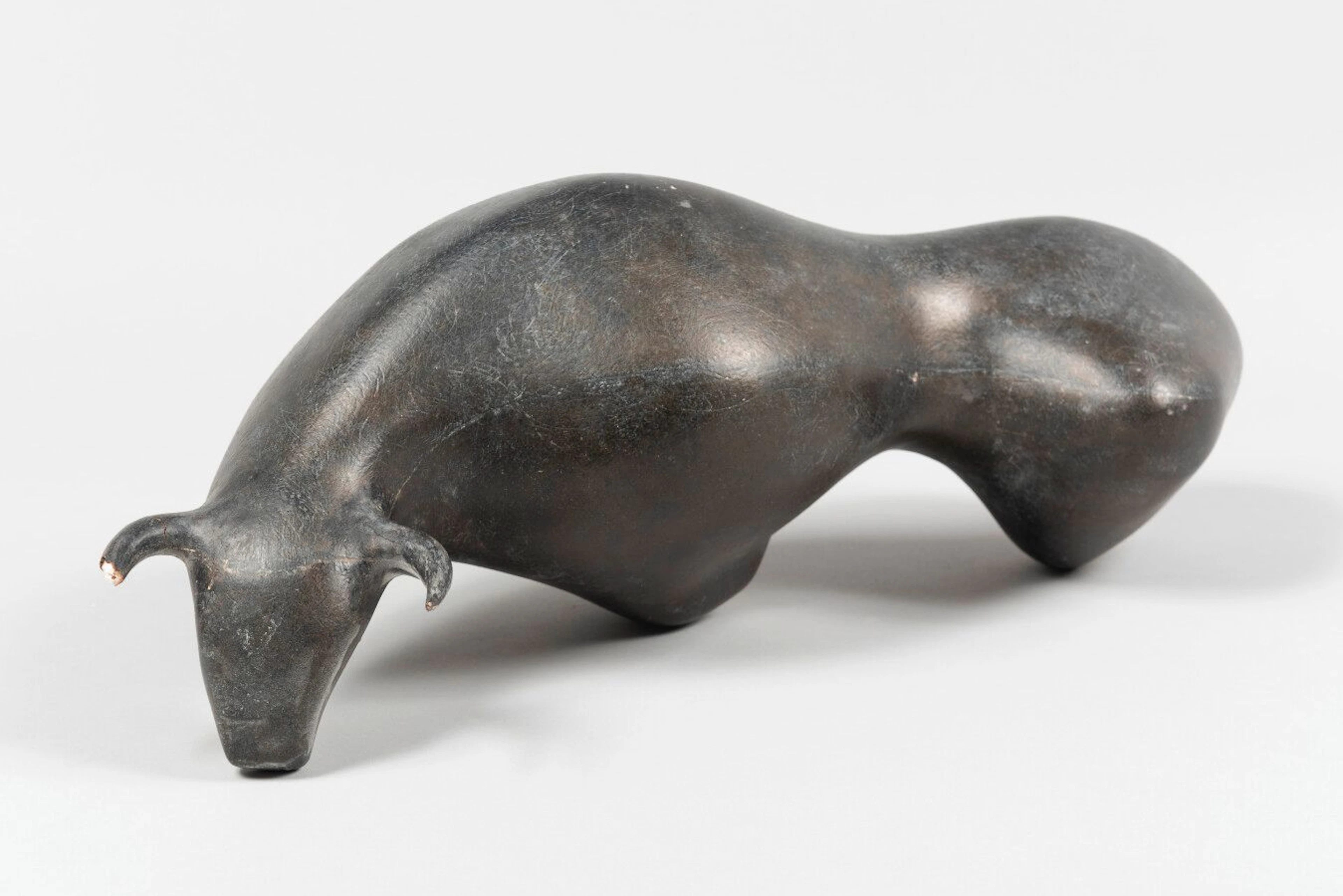 LHOSTE Taureau, mise à mort Plâtre patiné... - Lot 359 - Eve