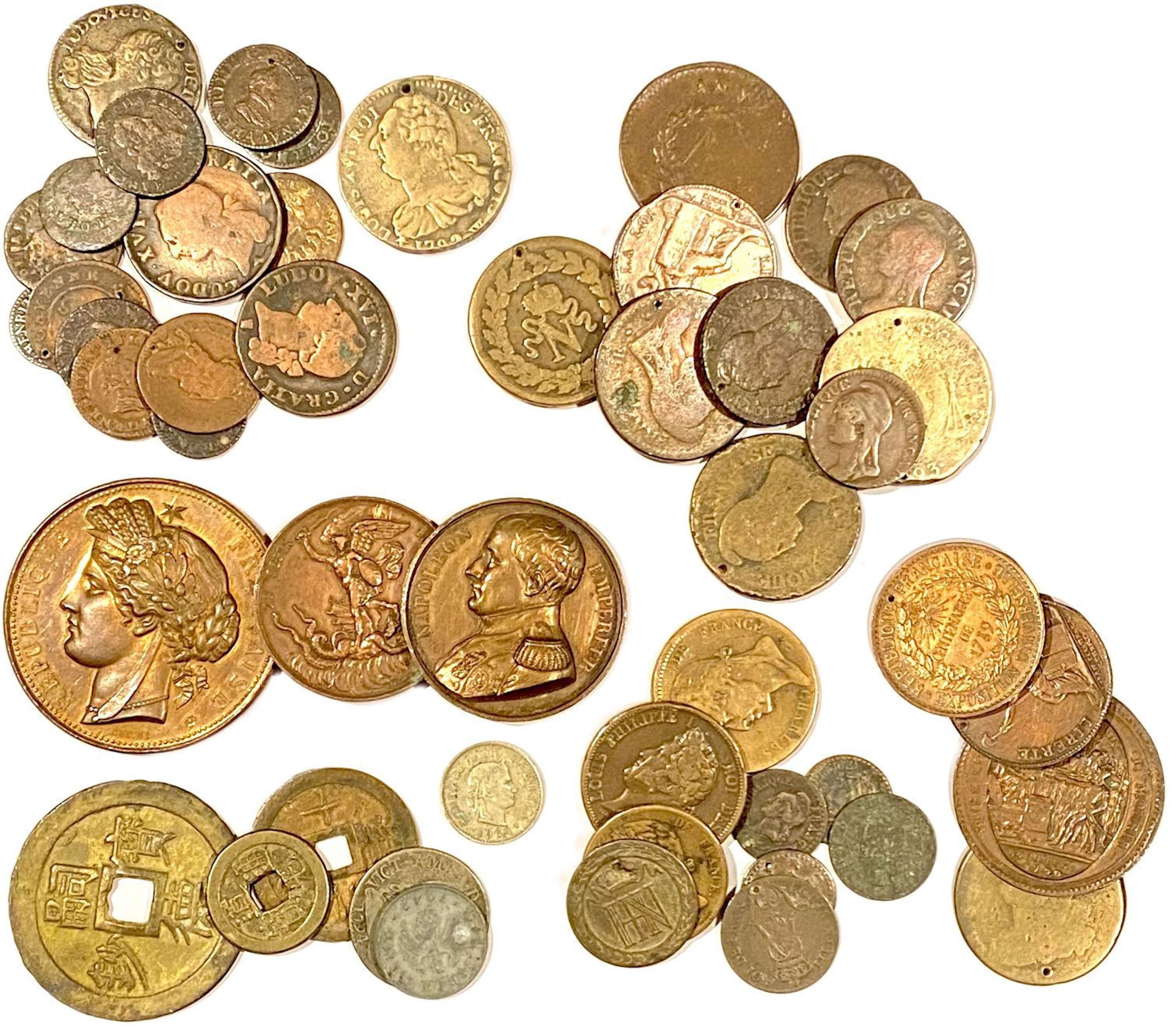 Lot en vrac de monnaies diverses en cuivre... - Lot 29 - Le Floc'h