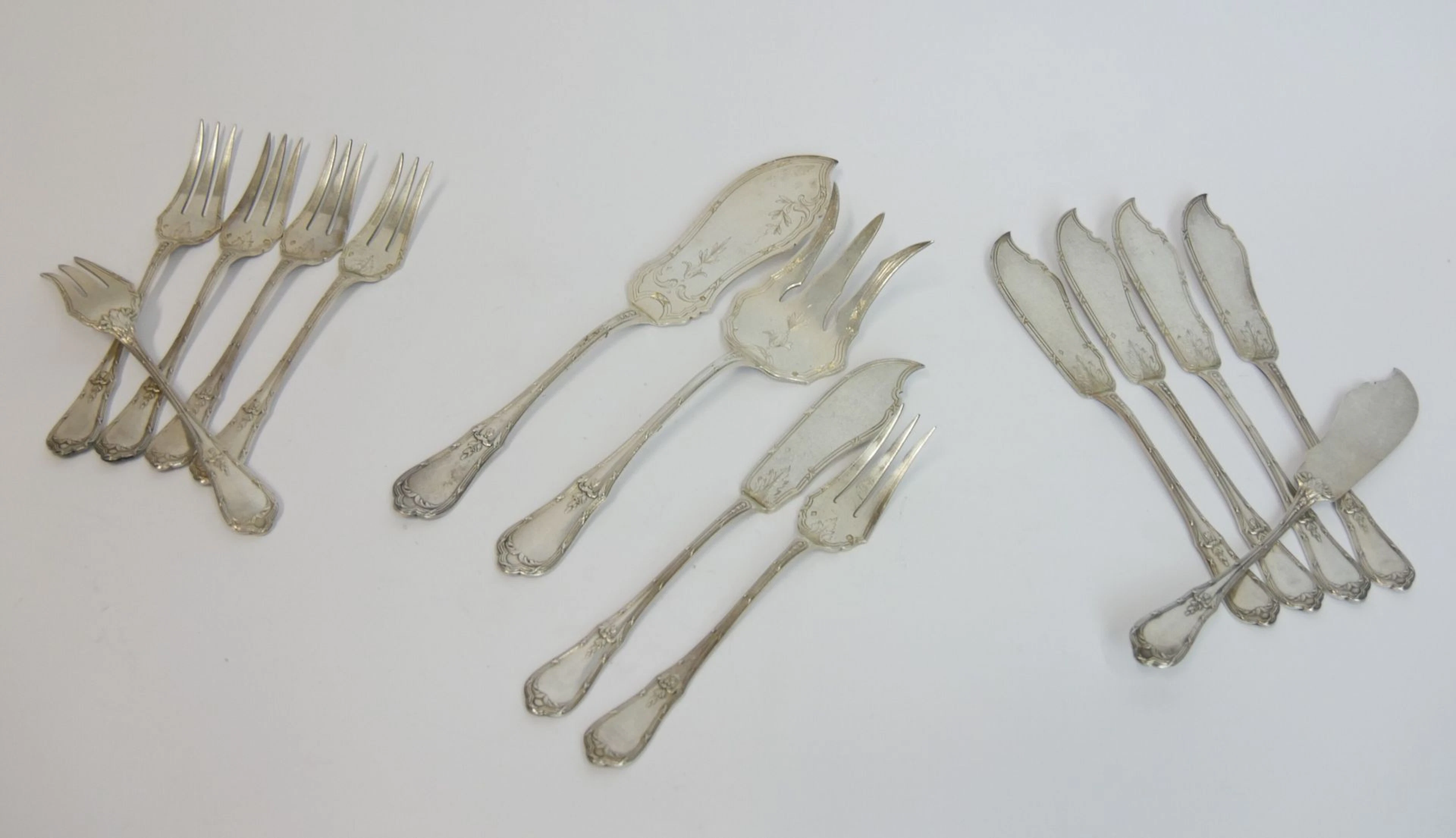 Service à poisson en argent 925 millièmes... - Lot 68 - Morand & Morand