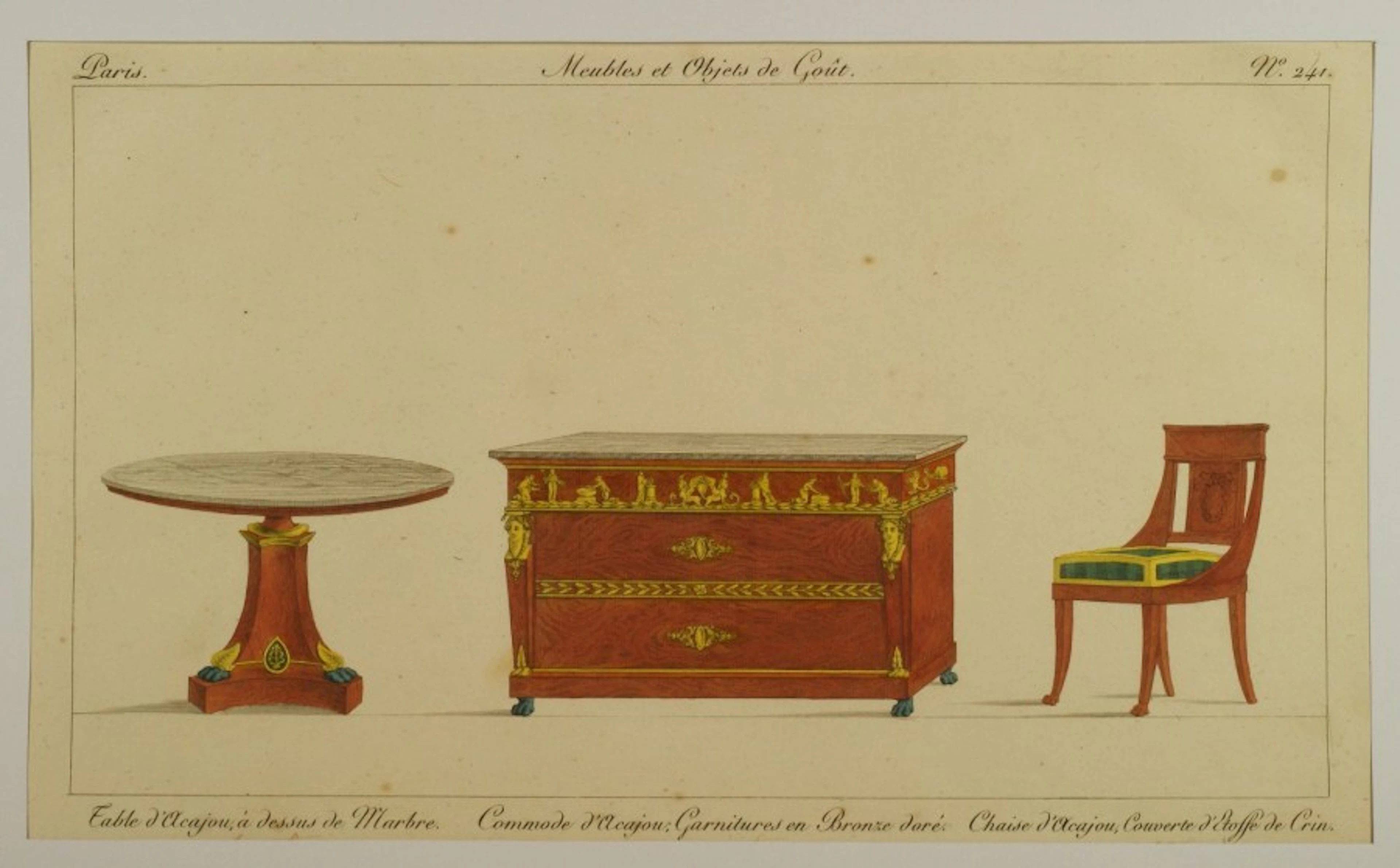 5 Gravures en couleurs ou rehaussées