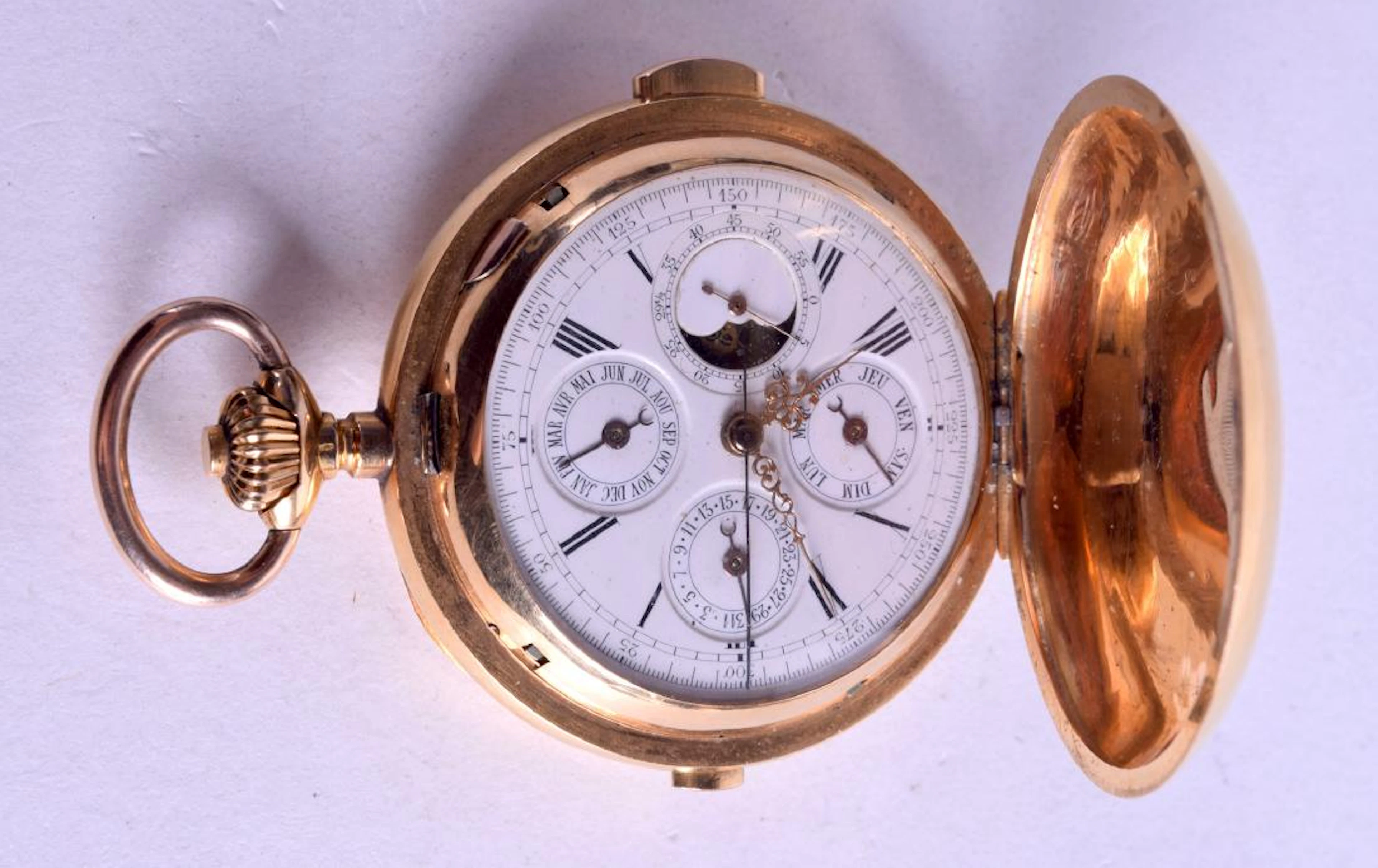 A fine antique 18ct yellow gold minute repeating