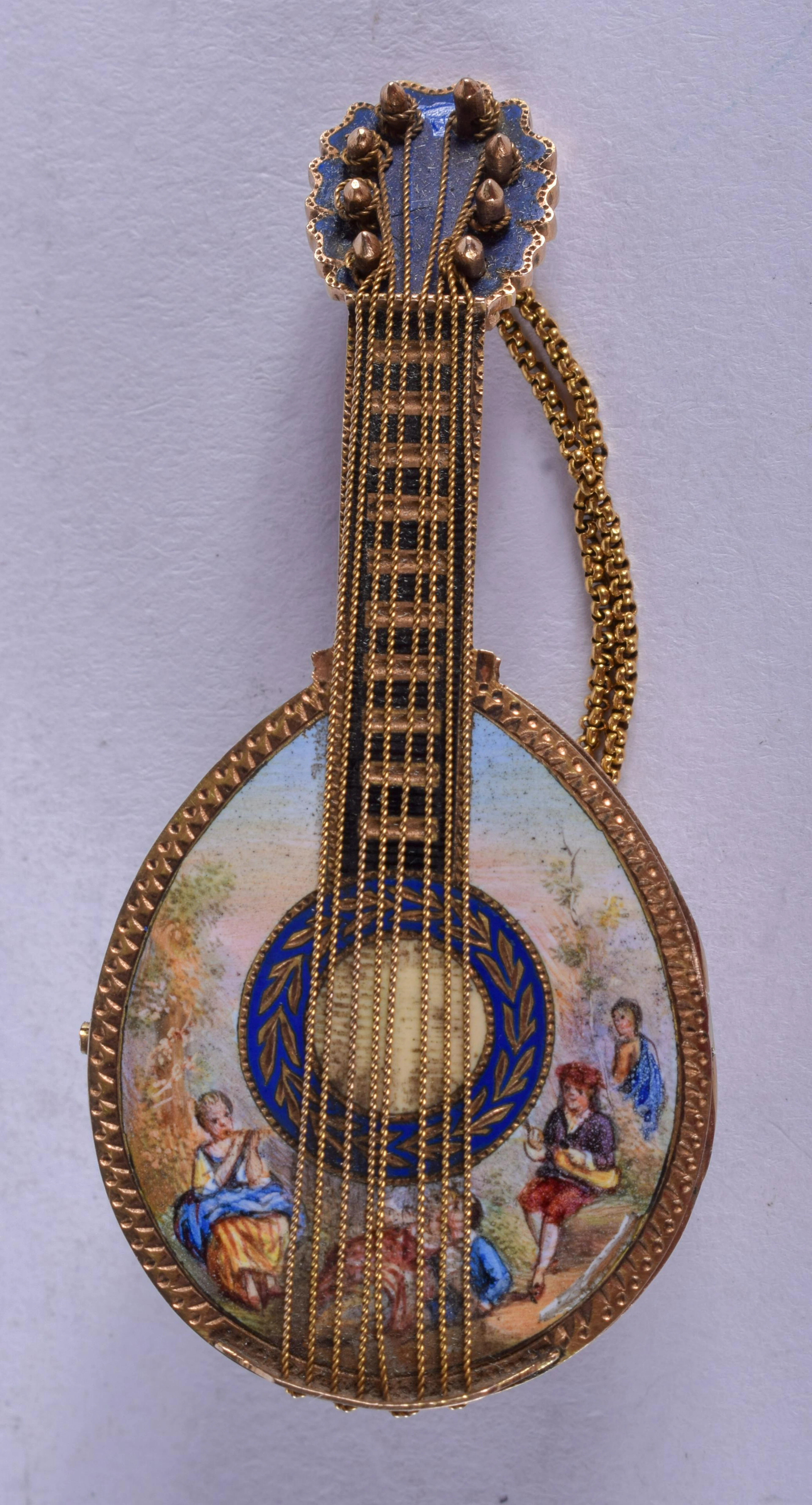 A FINE 19TH CENTURY SWISS EUROPEAN 18CT GOLD AND ENAMEL