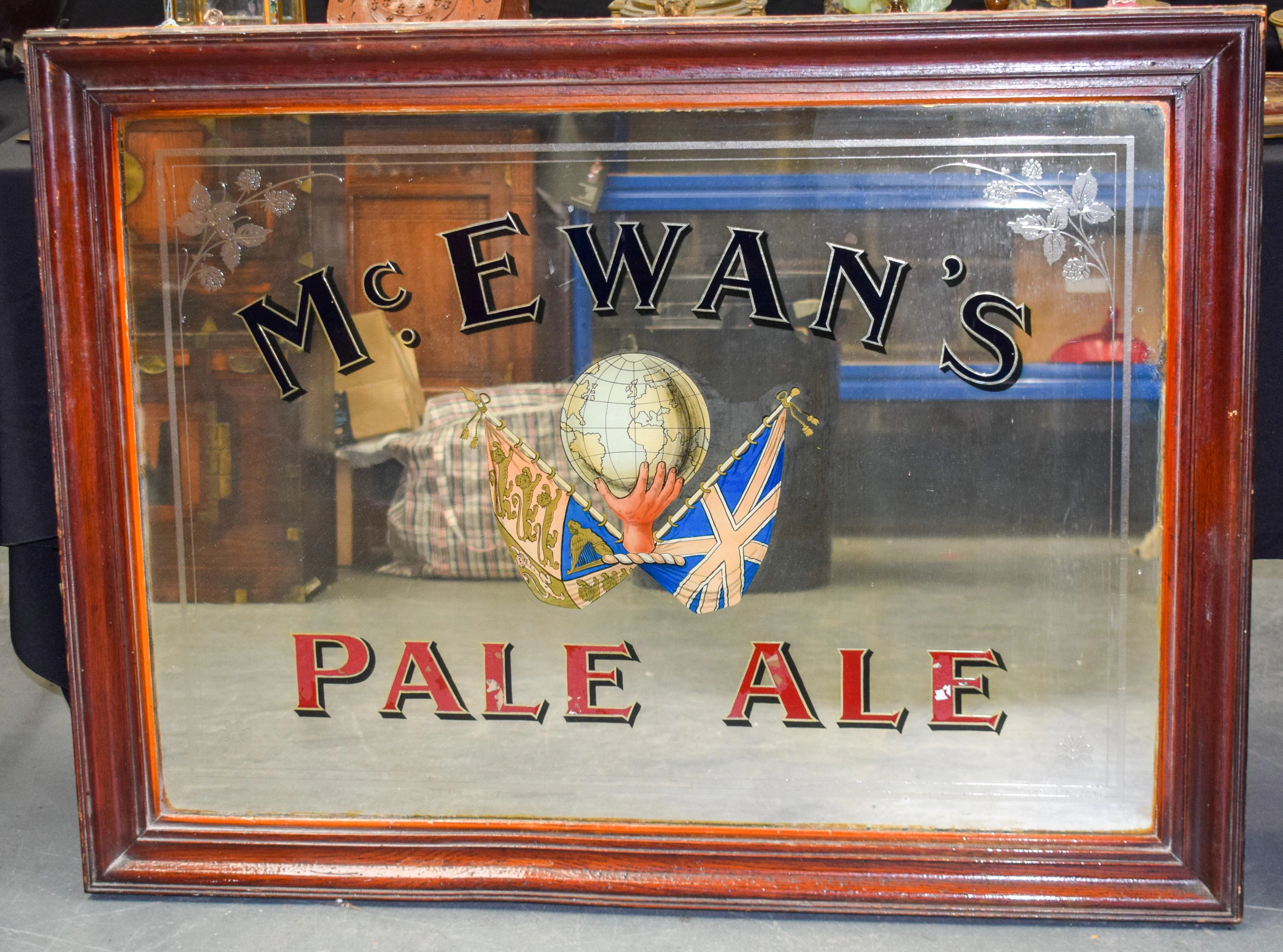 A LARGE ANTIQUE PUB ADVERTISING MCEWANS PALE ALE