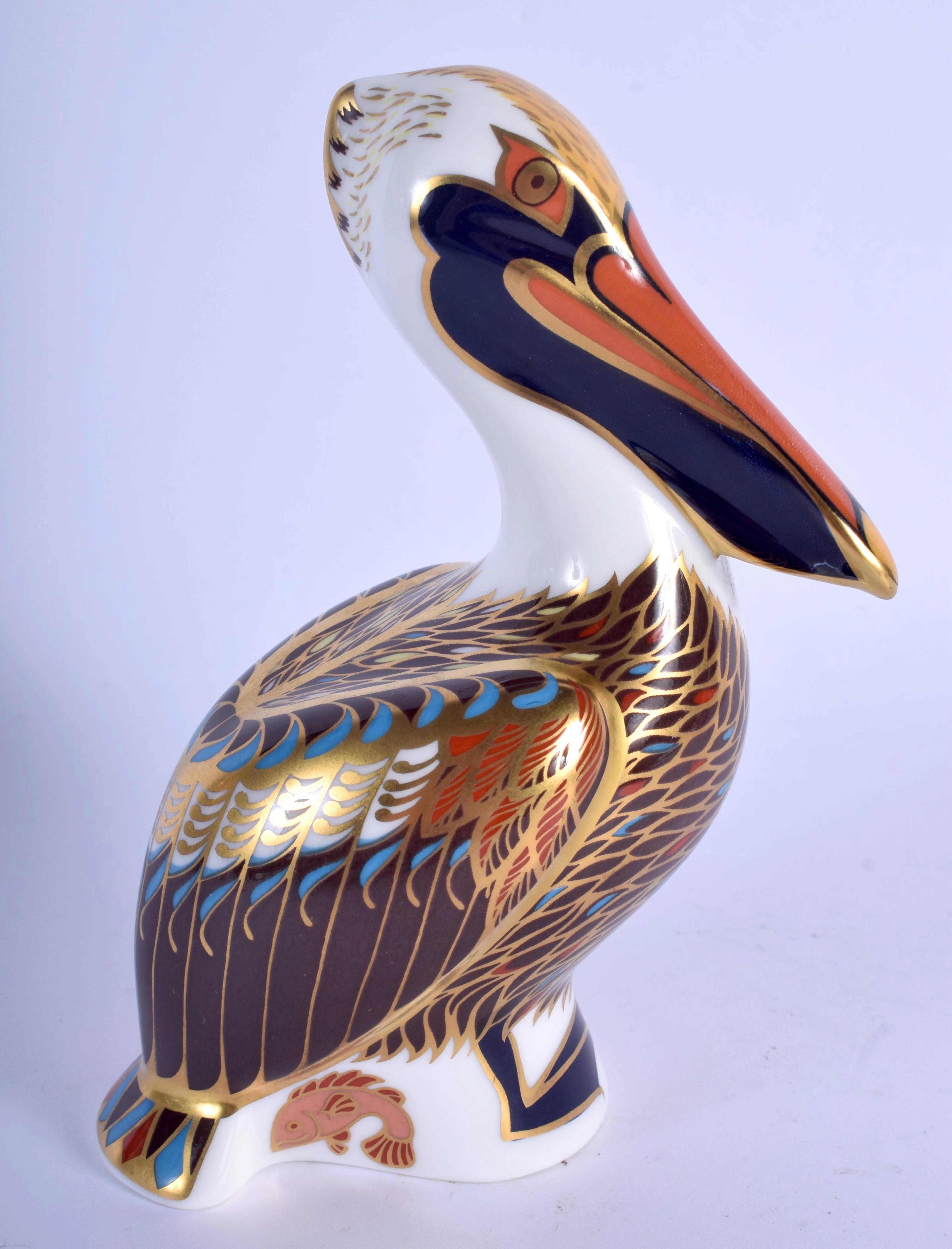 Royal Crown Derby paperweight of a Brown Pelican. 13cm