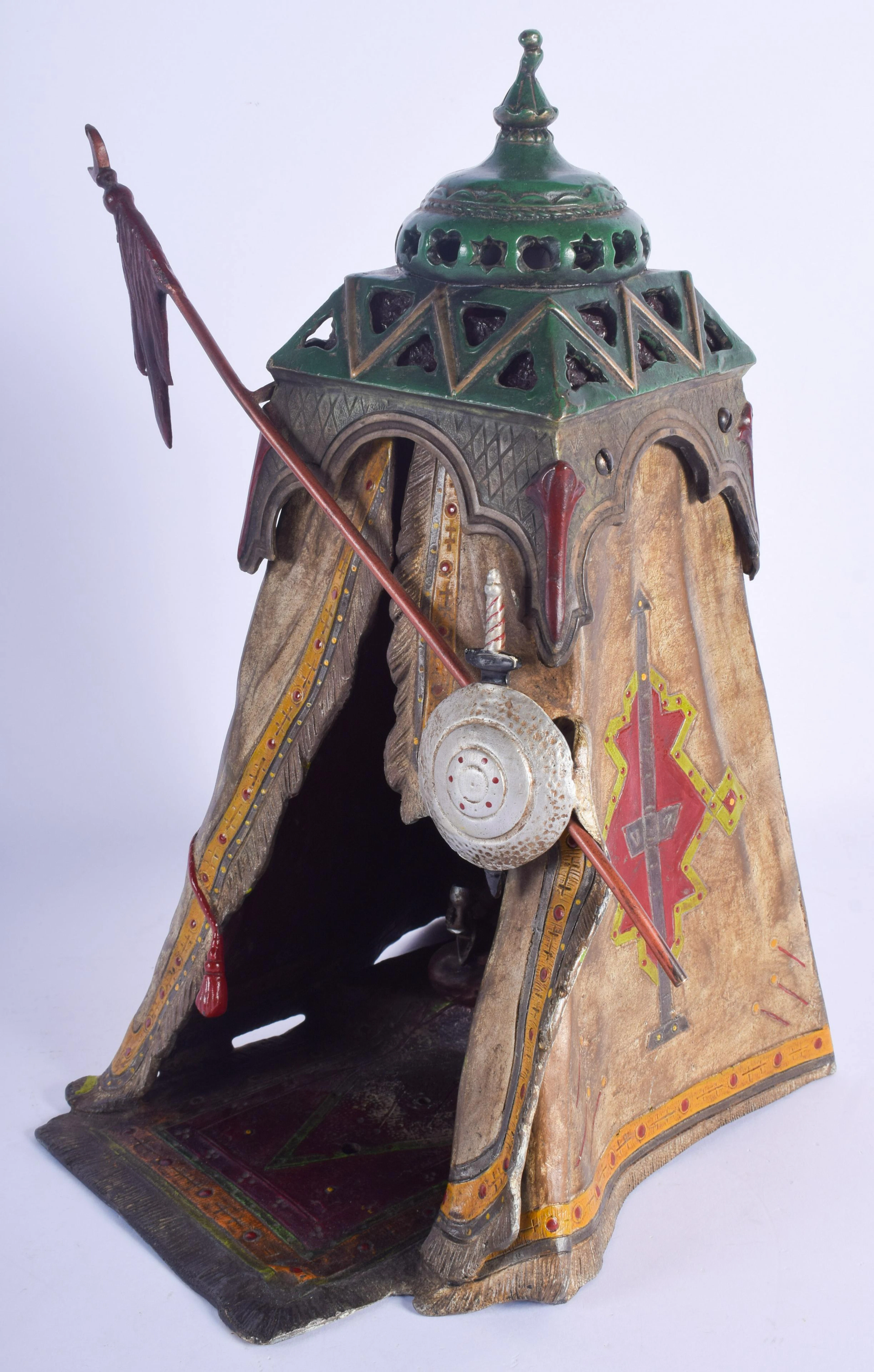 A LARGE CONTEMPORARY CONTINENTAL COLD PAINTED BRONZE