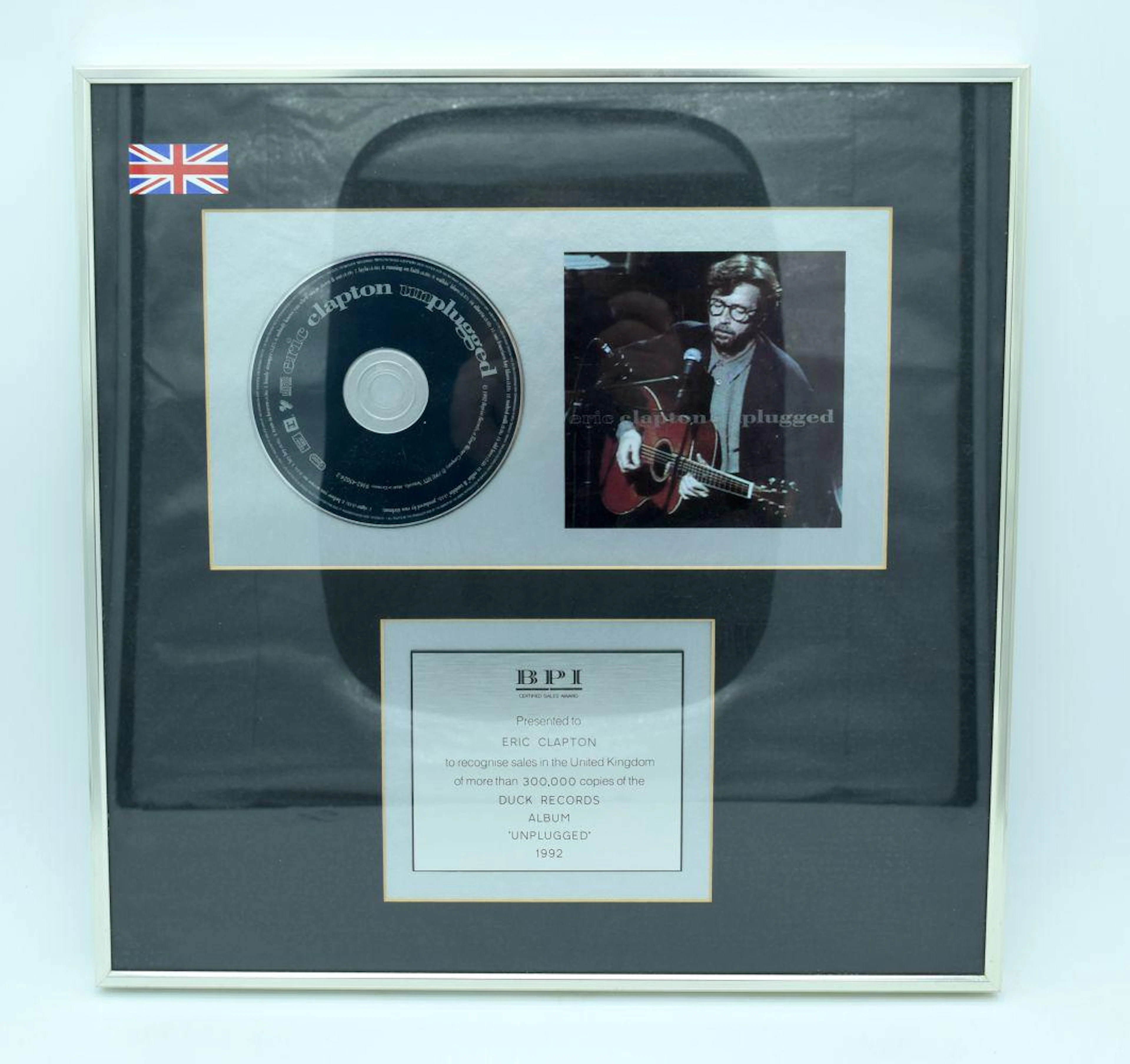 Eric Clapton Framed Presentation Award CD of The Eric
