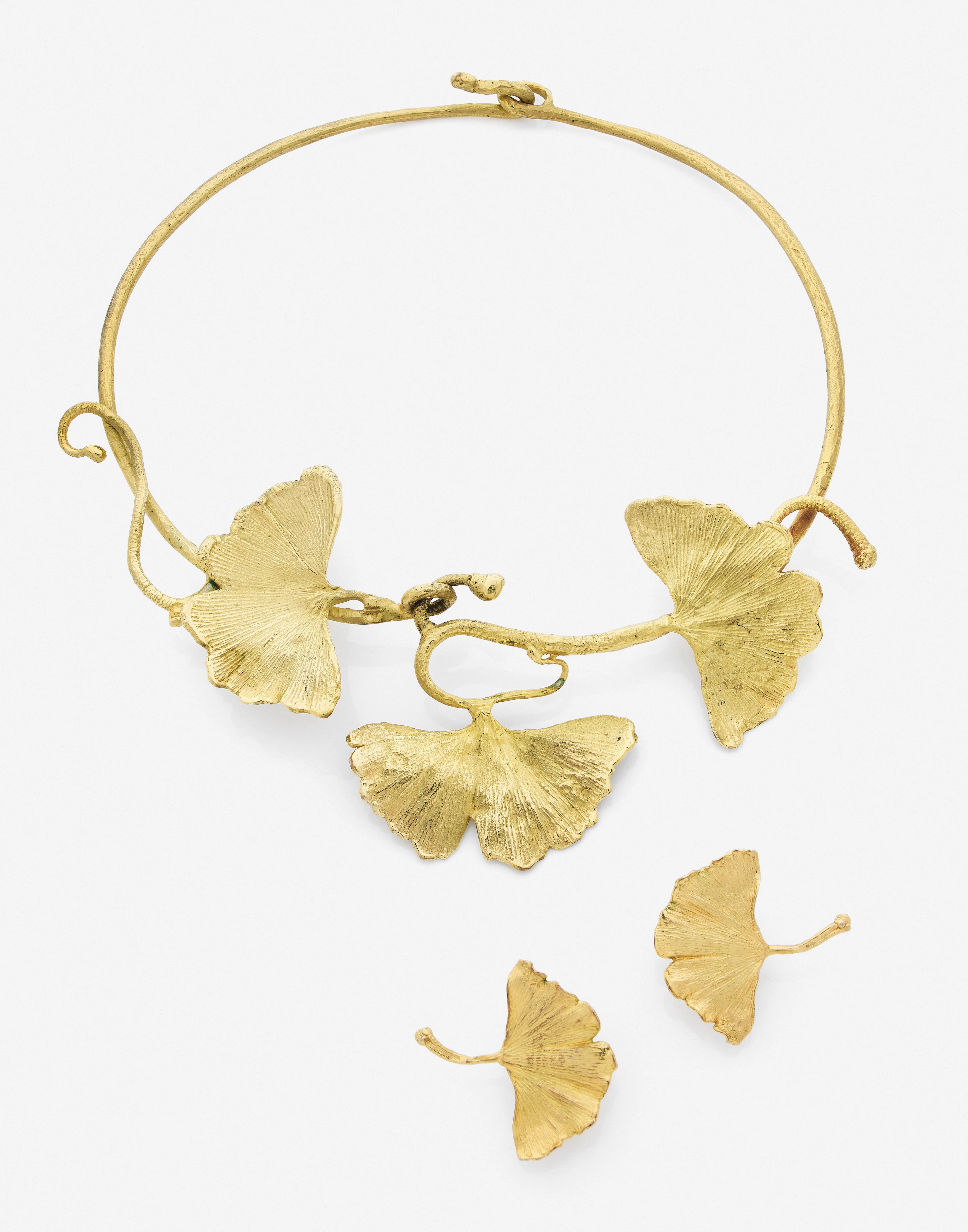 Claude LALANNE (1925-2019) Parure "Ginkgo"