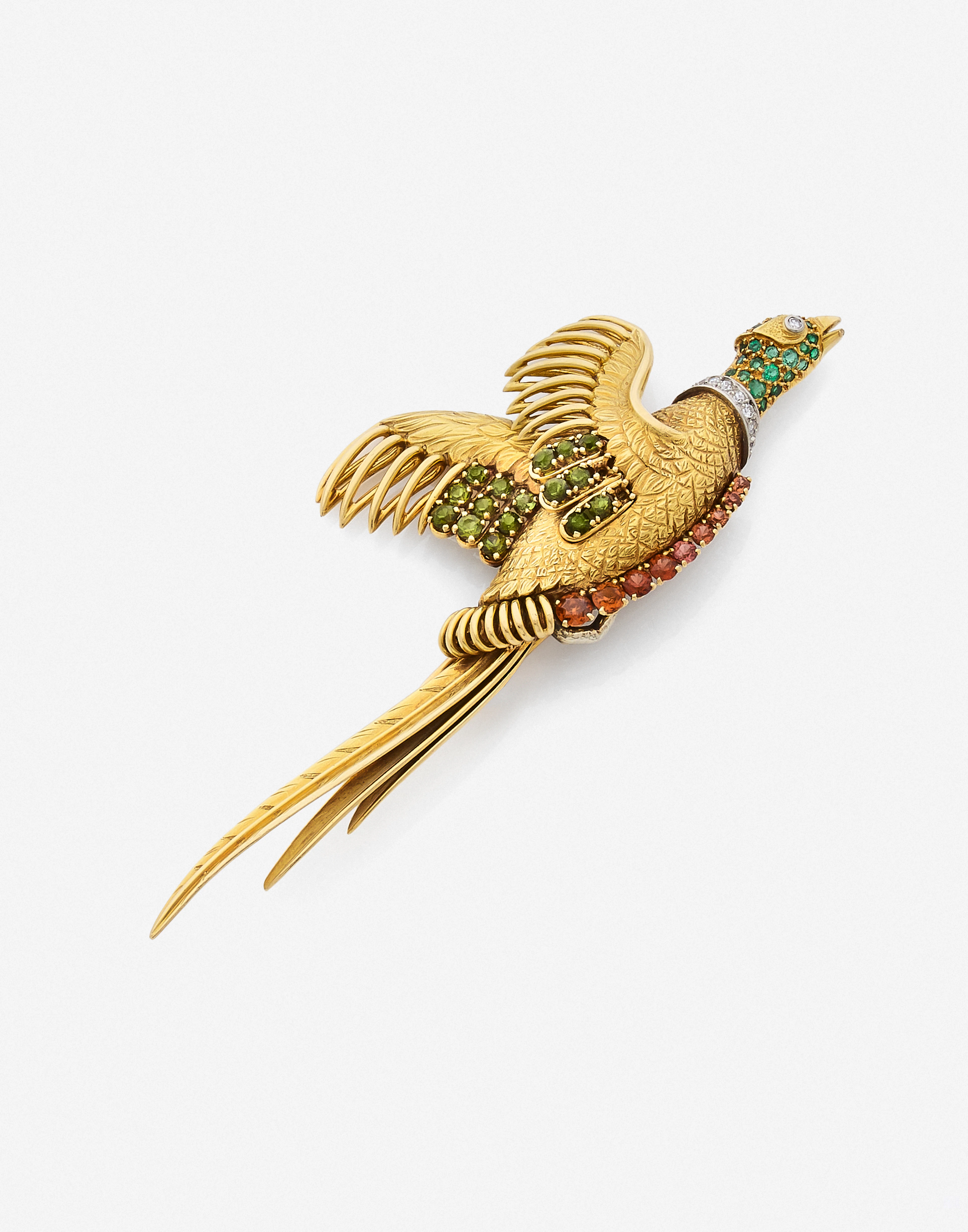 HERMÈS Clip de corsage "Faisan"