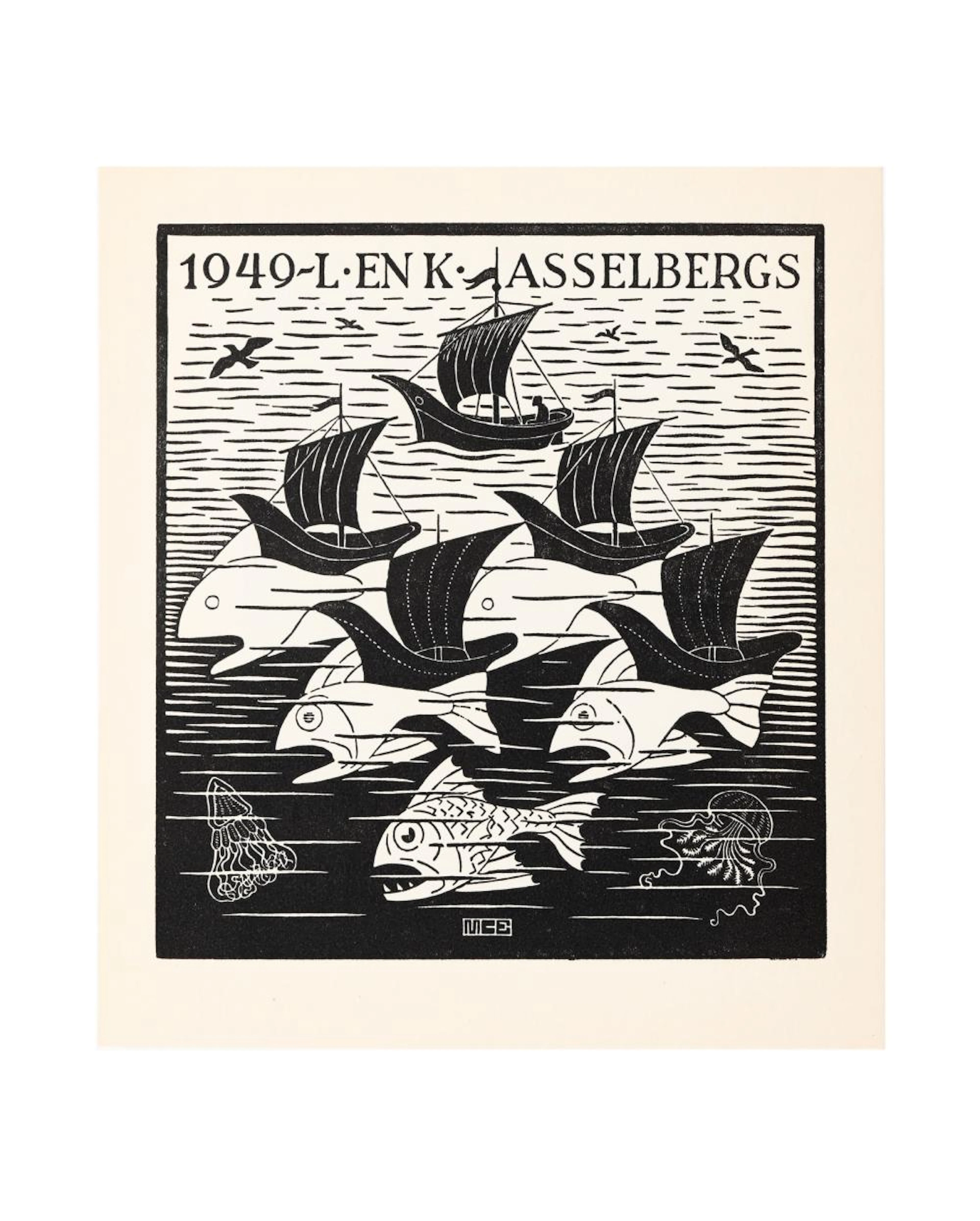 Maurits Cornelis Escher (1898-1972), New Years wish ?1949 L. en K. Asselbergs?