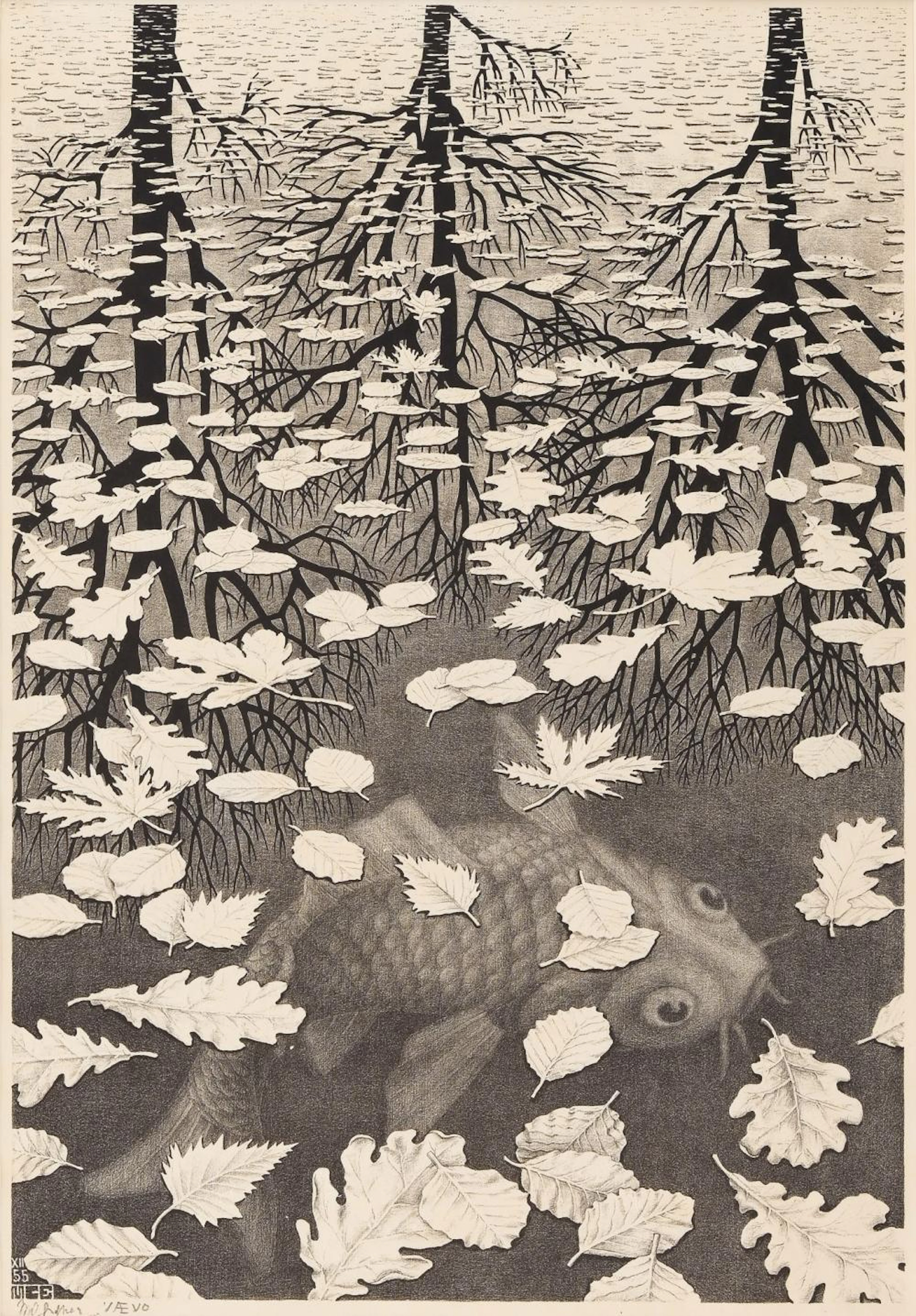 Maurits Cornelis Escher (1898-1972), 'Three worlds'