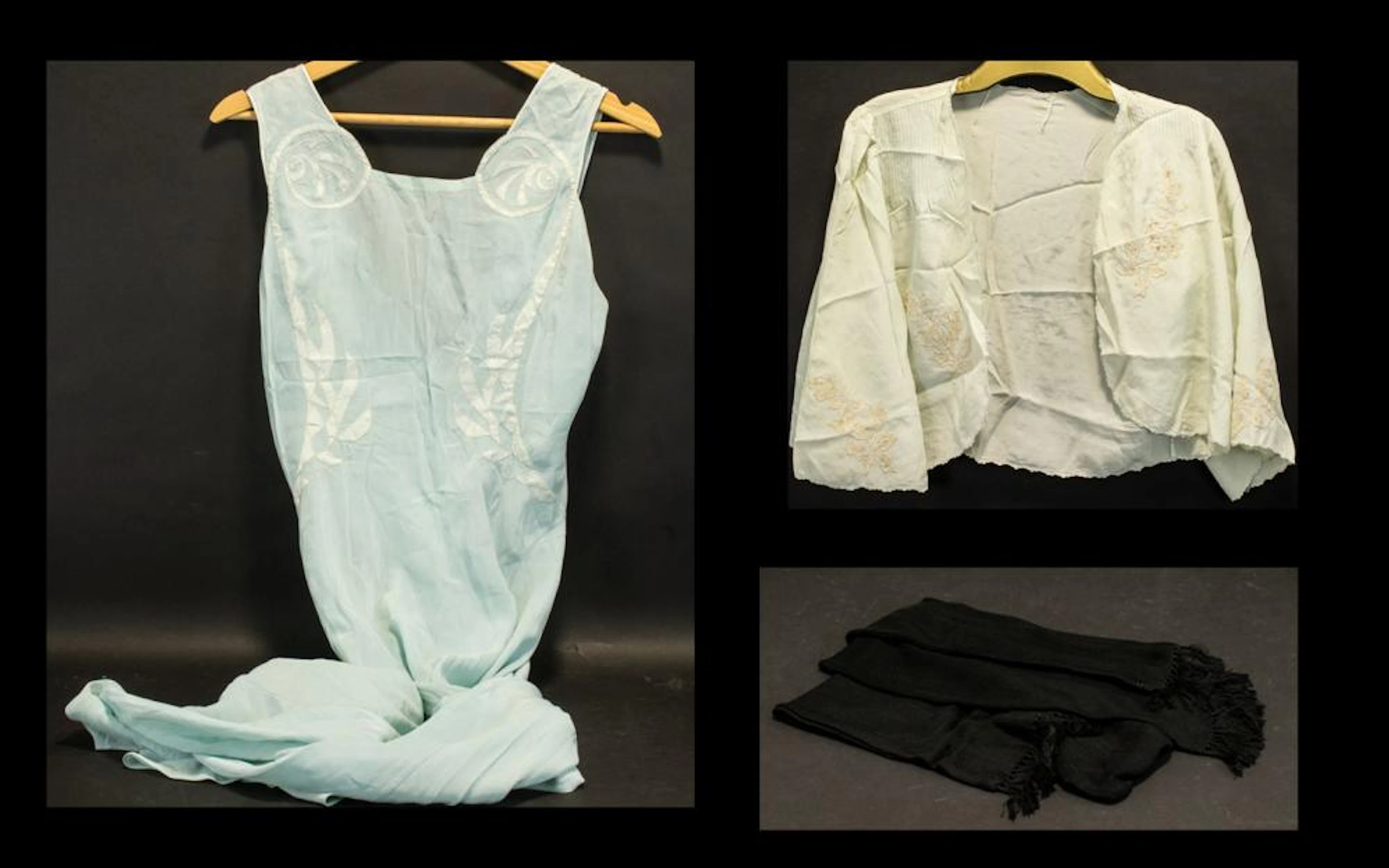 French 1930's Bias Cut Silk Chemise Full length chemise in Eau de Nil silk