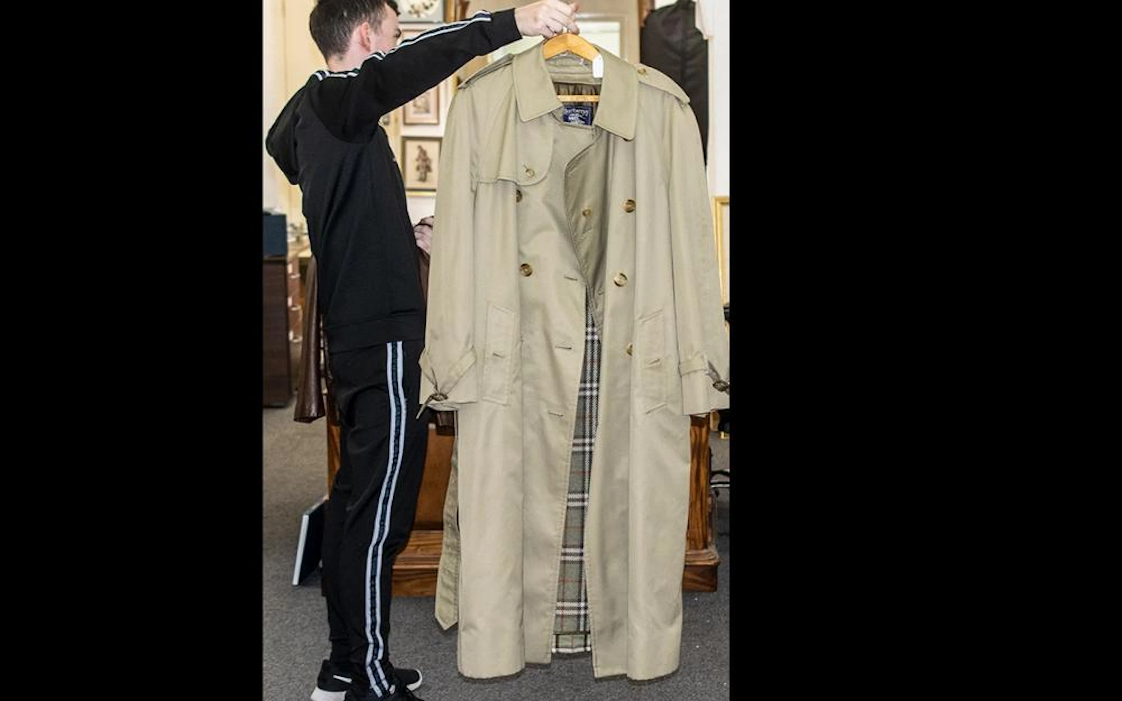 A Vintage Gentleman's Burberry's Trench Coat Traditional full length trench