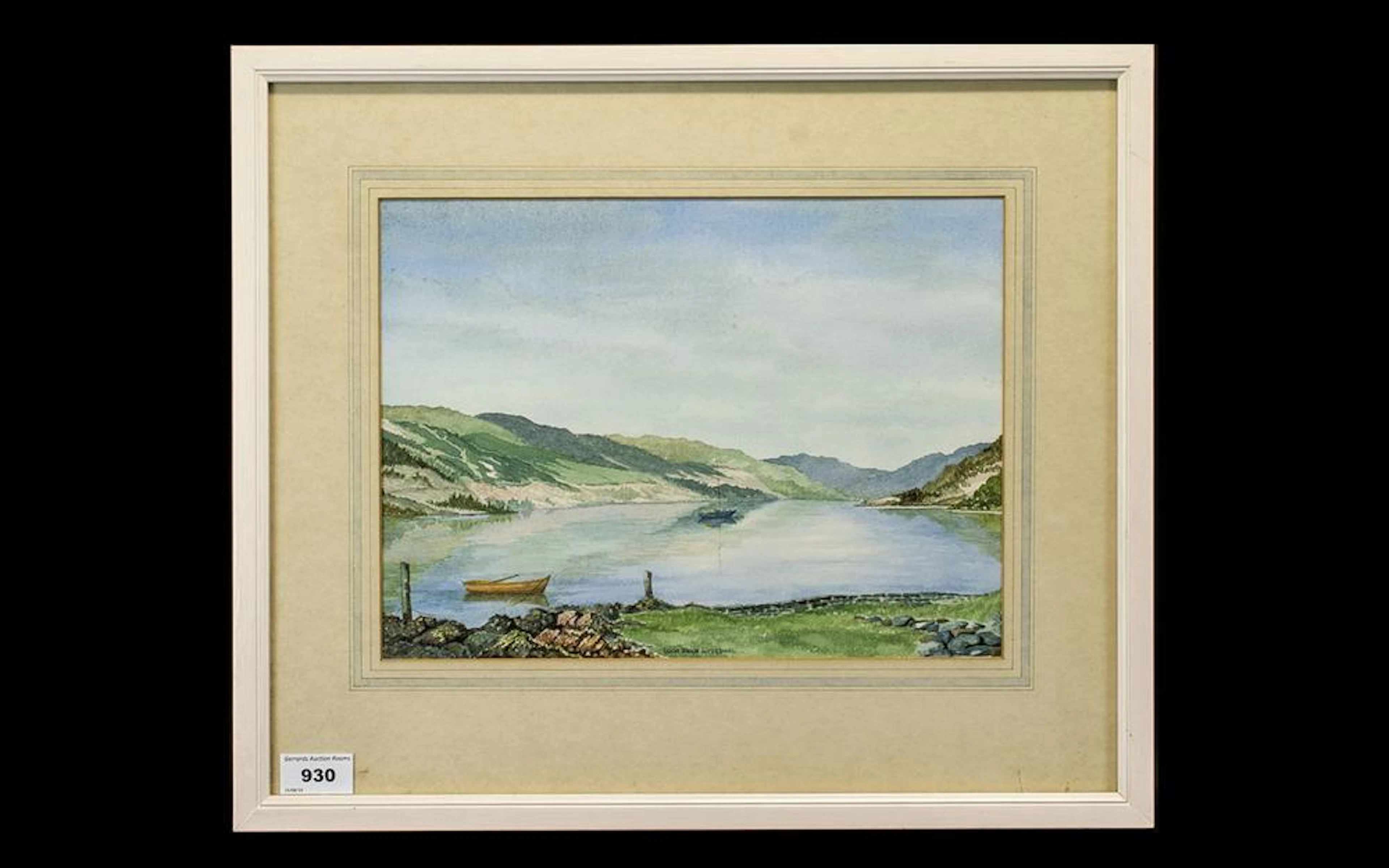 C.C.Smith British Artist - Titled ' Loch Duich ' Invershiel Watercolour. Si