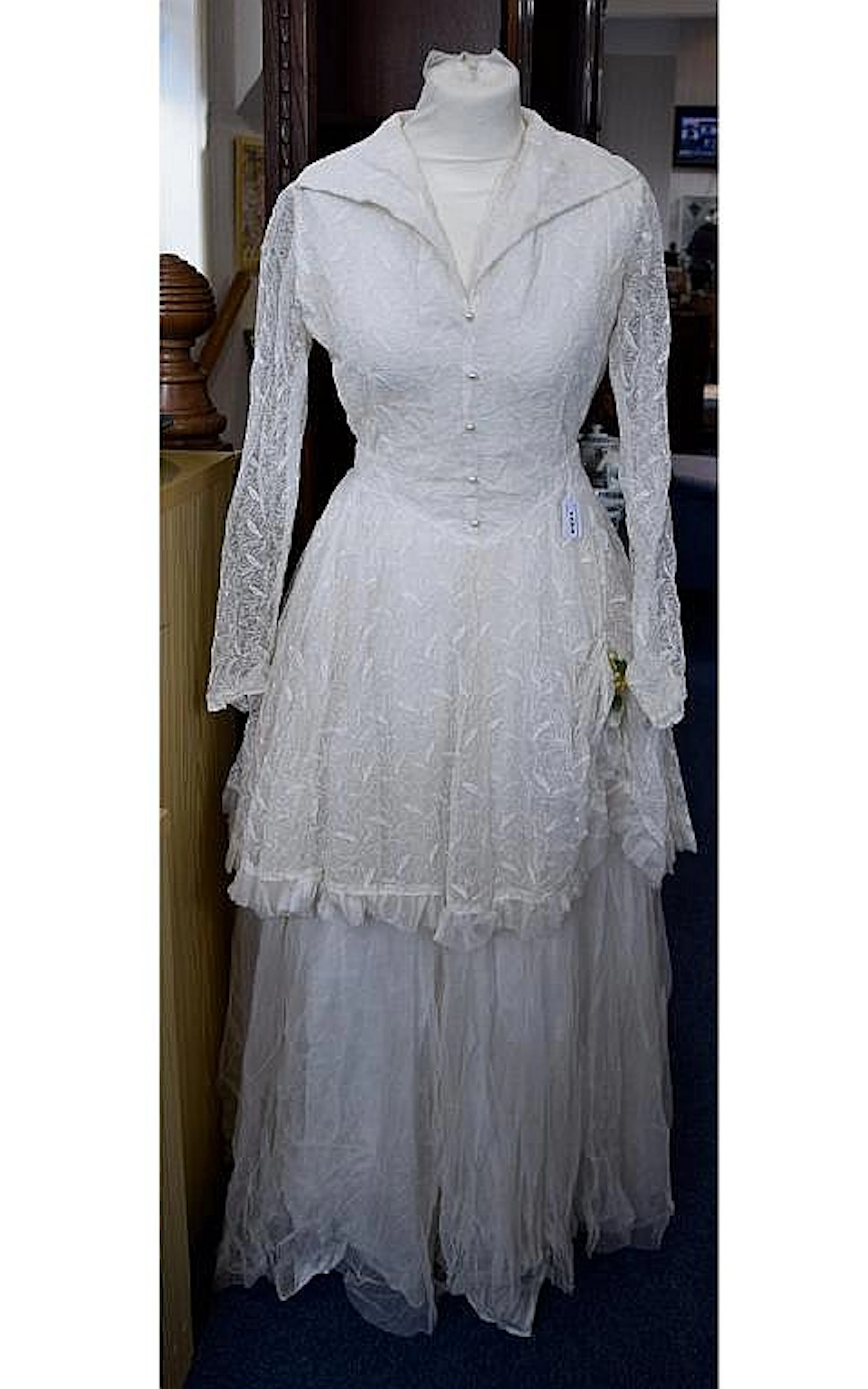 Vintage Wedding Dress An ivory wedding dress in the romantic revival style