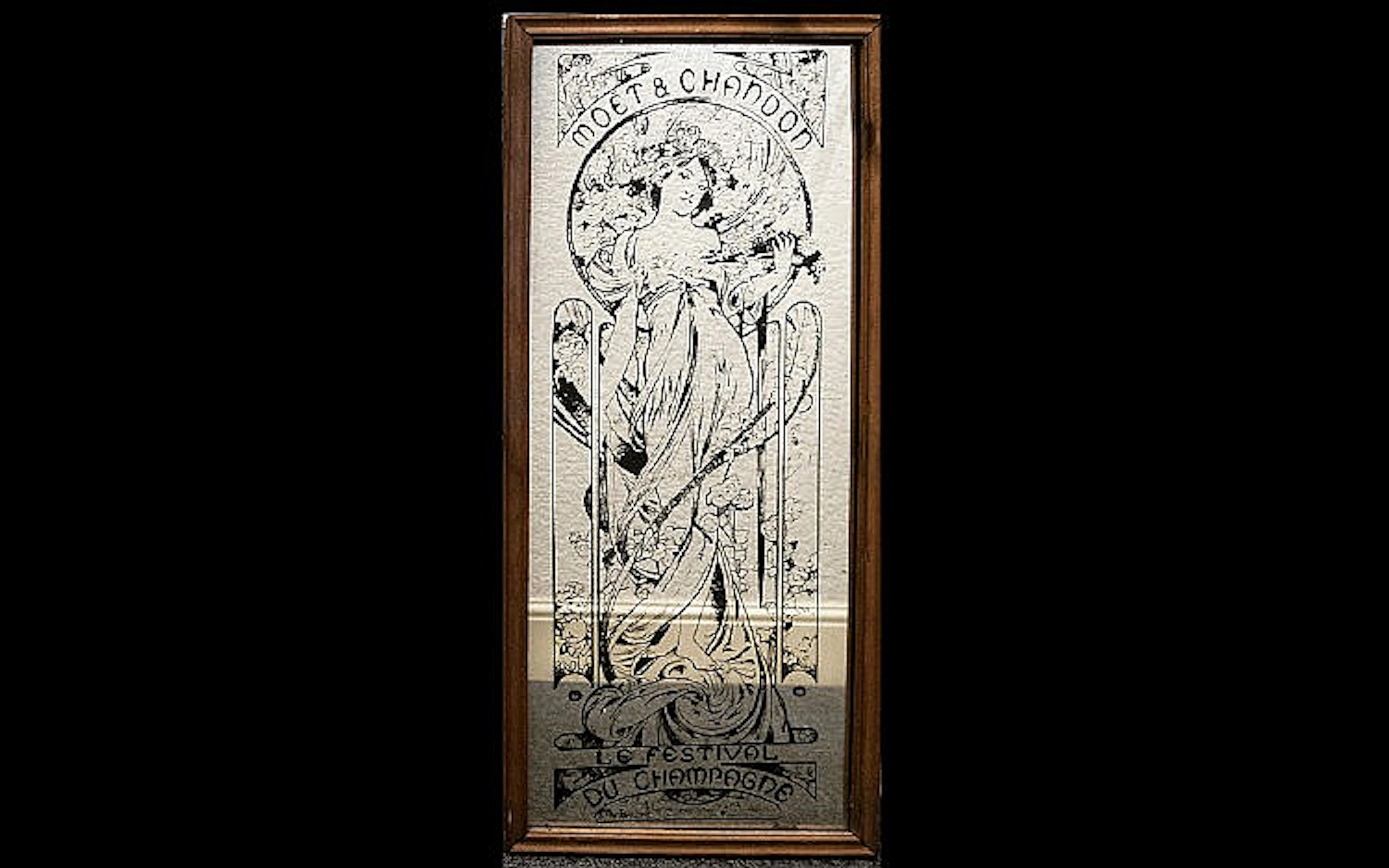 A Vintage Reproduction Art Nouveau Advertising Mirror...