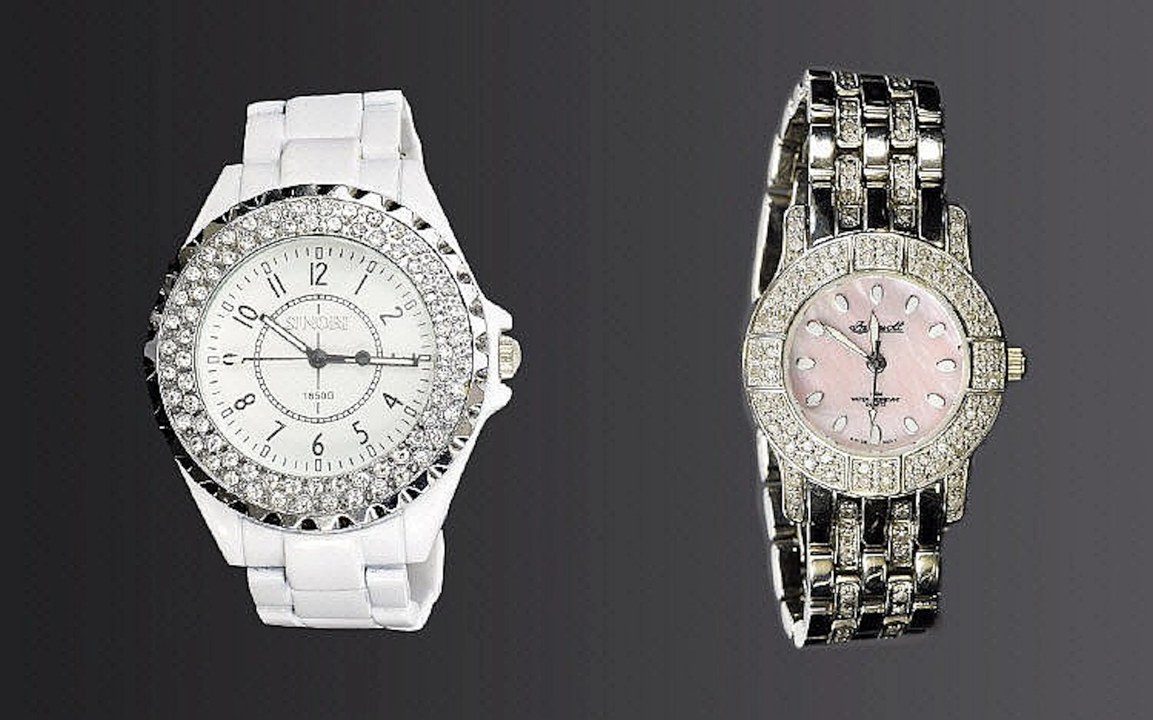 Sinobi - Ladies Fashion Style Quartz White Ceramic and Steel Bracelet Watch
