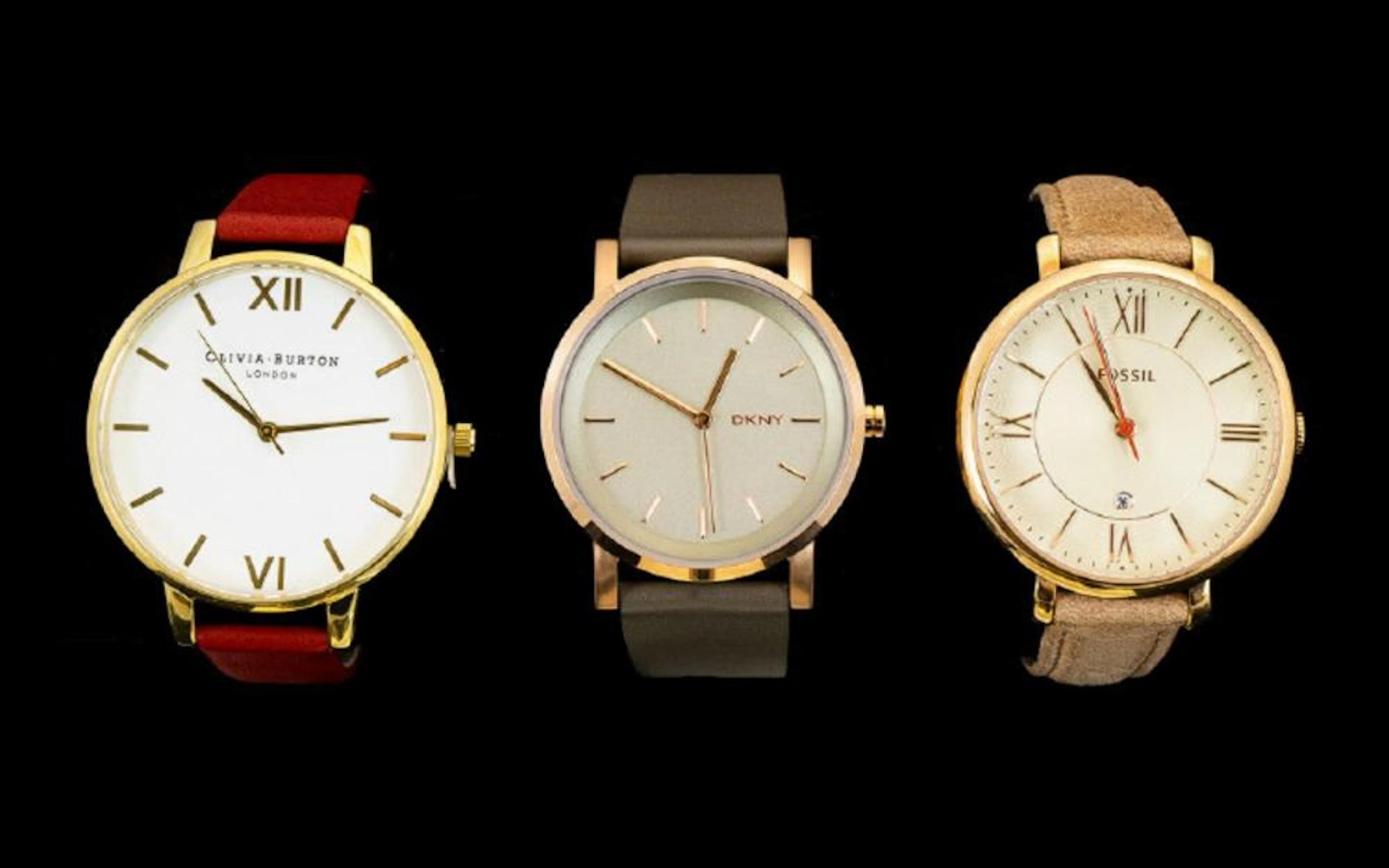 A Small Collection of Contemporary Gold Tone Wrist Watches