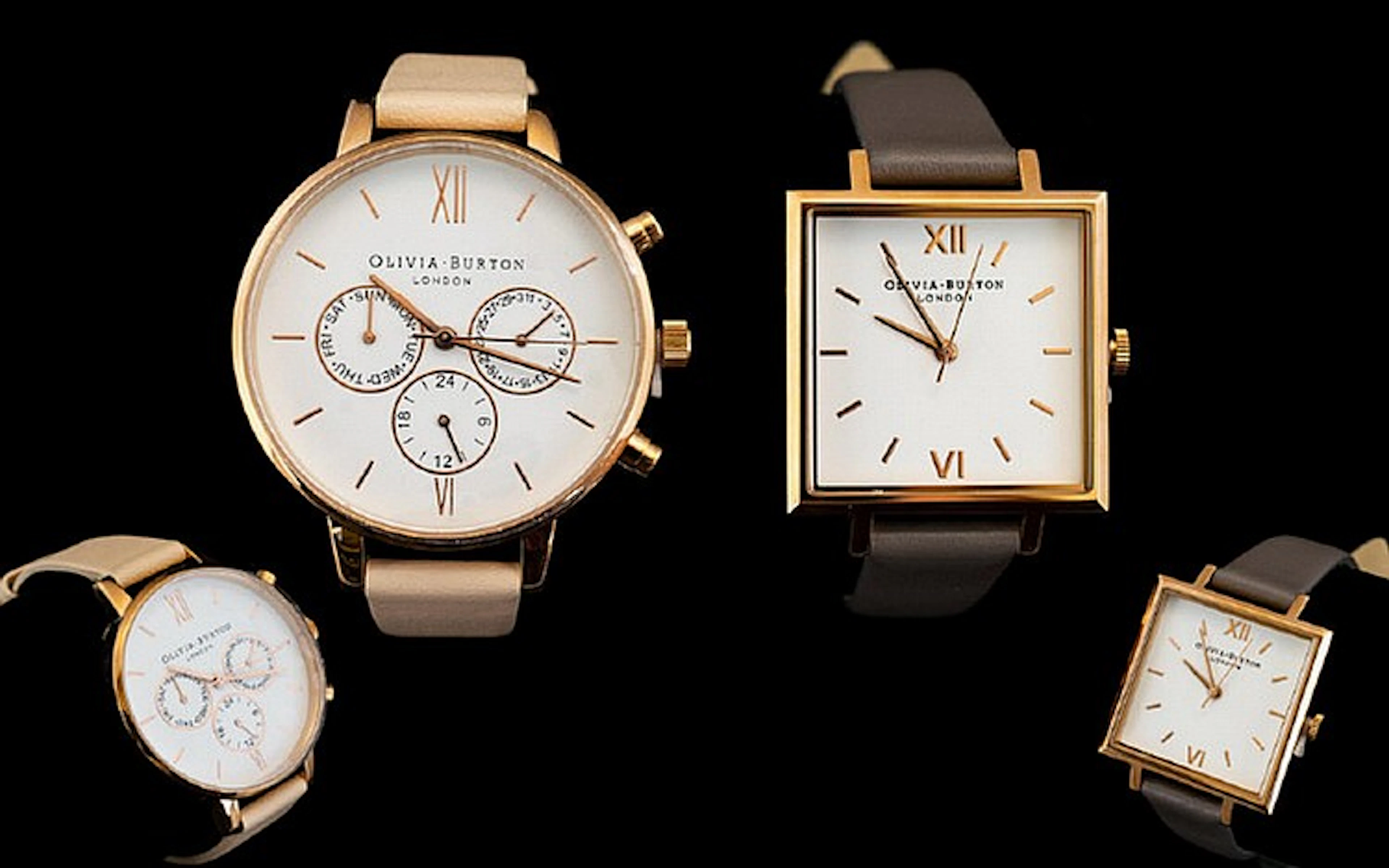 Olivia Burton London Two Rose Gold Tone Contemporary...