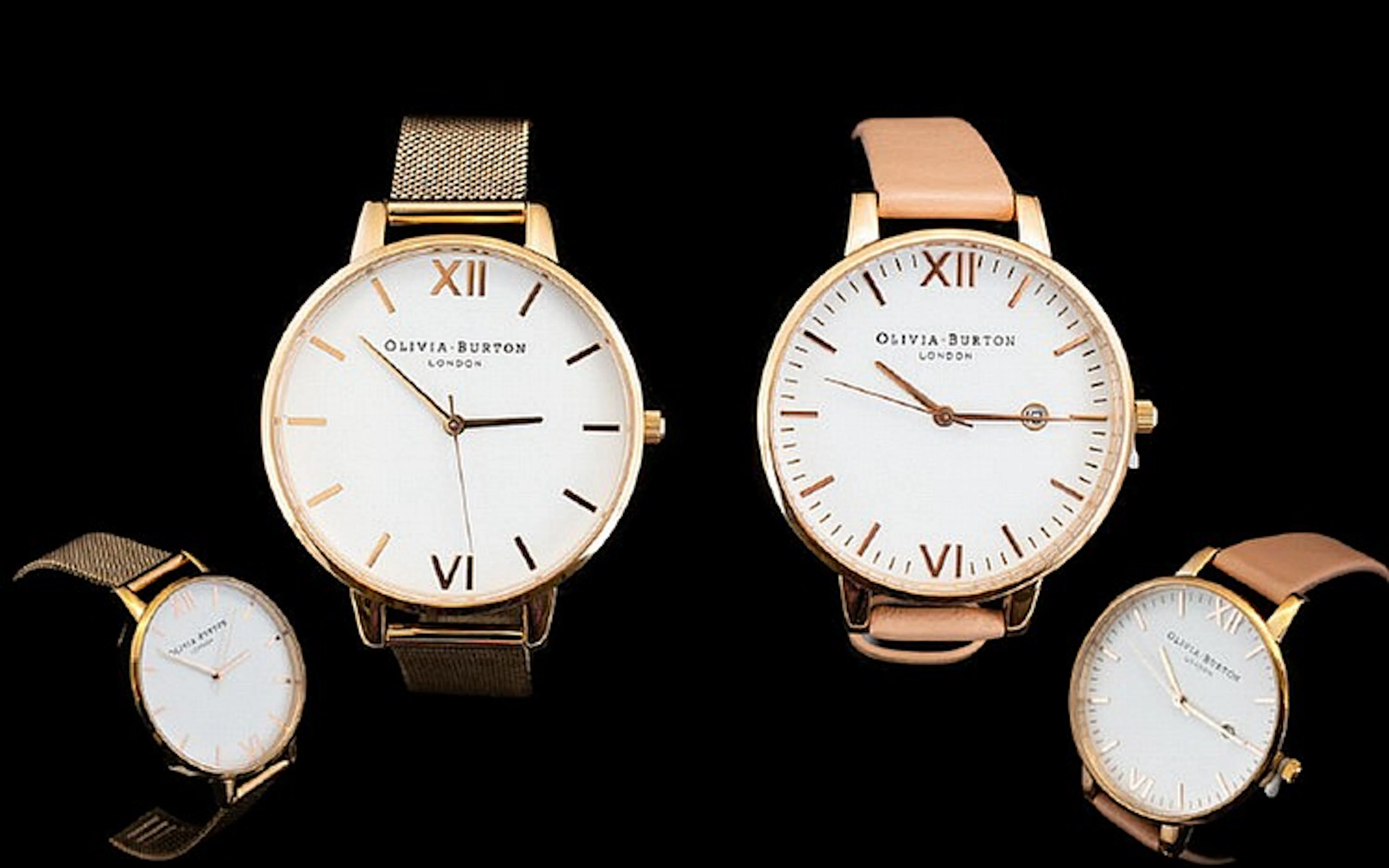 Olivia Burton London Two Rose Gold Tone Contemporary...