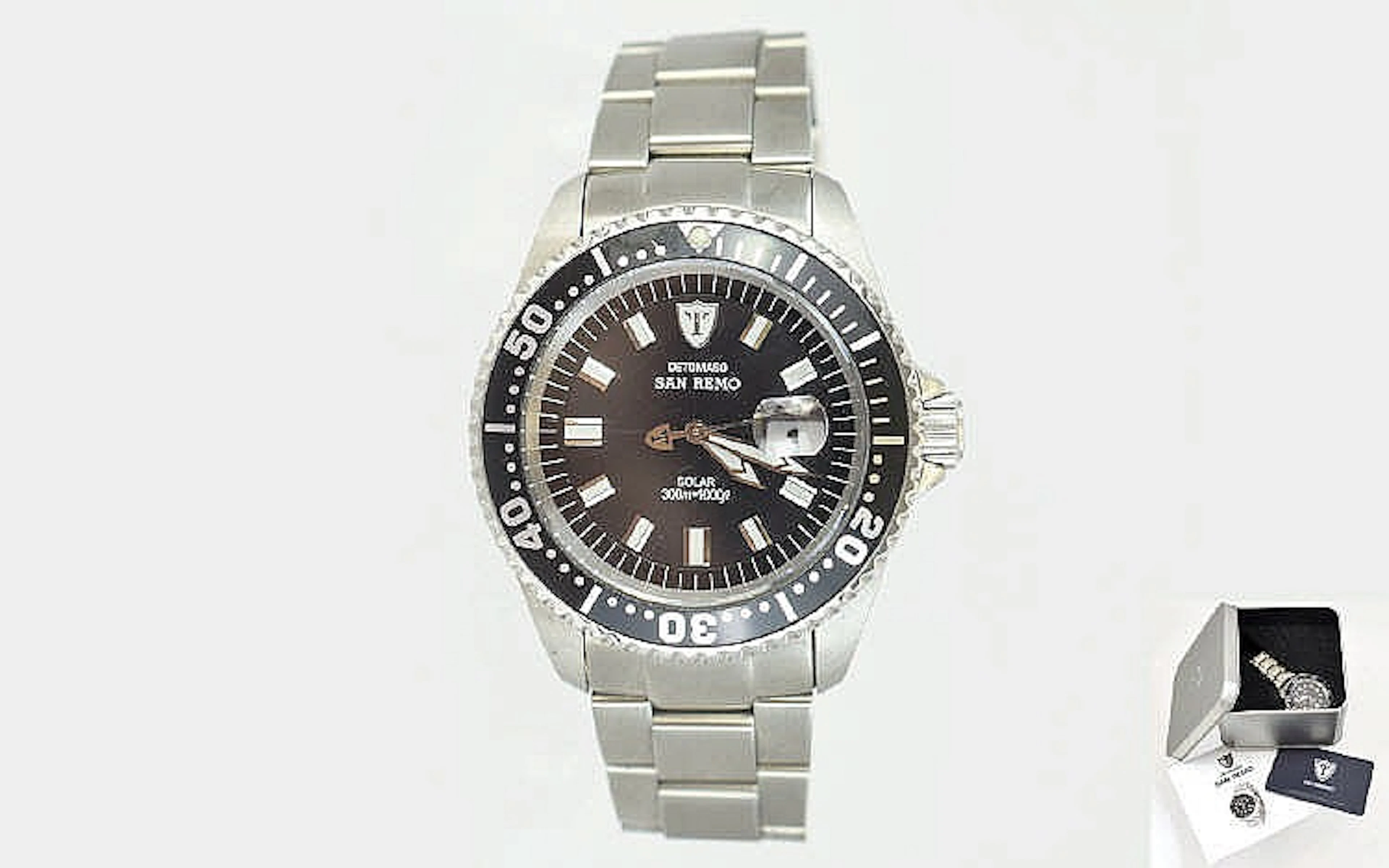 Detomaso San Remo Solar Gents Stainless - Quartz Bracelet Watch with Black