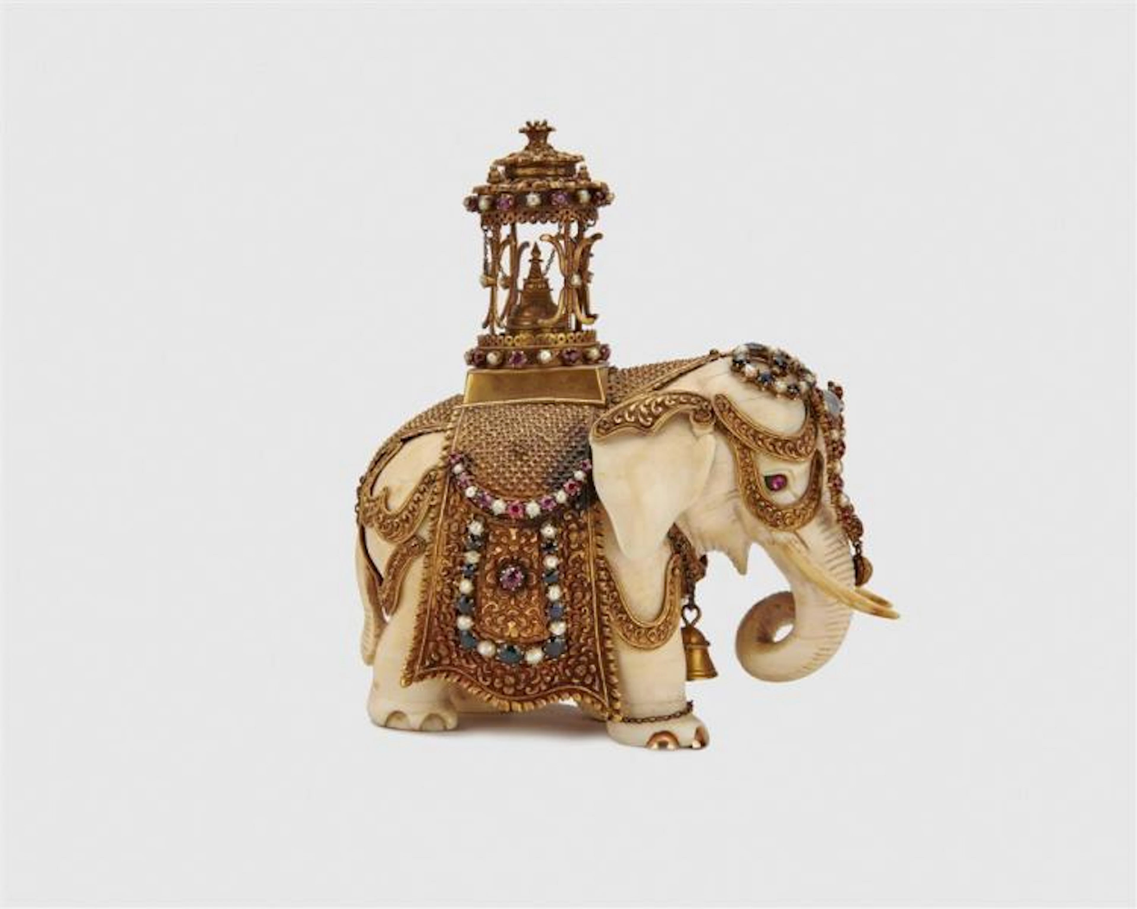 Fanciful Mughal Style Carved Ivory